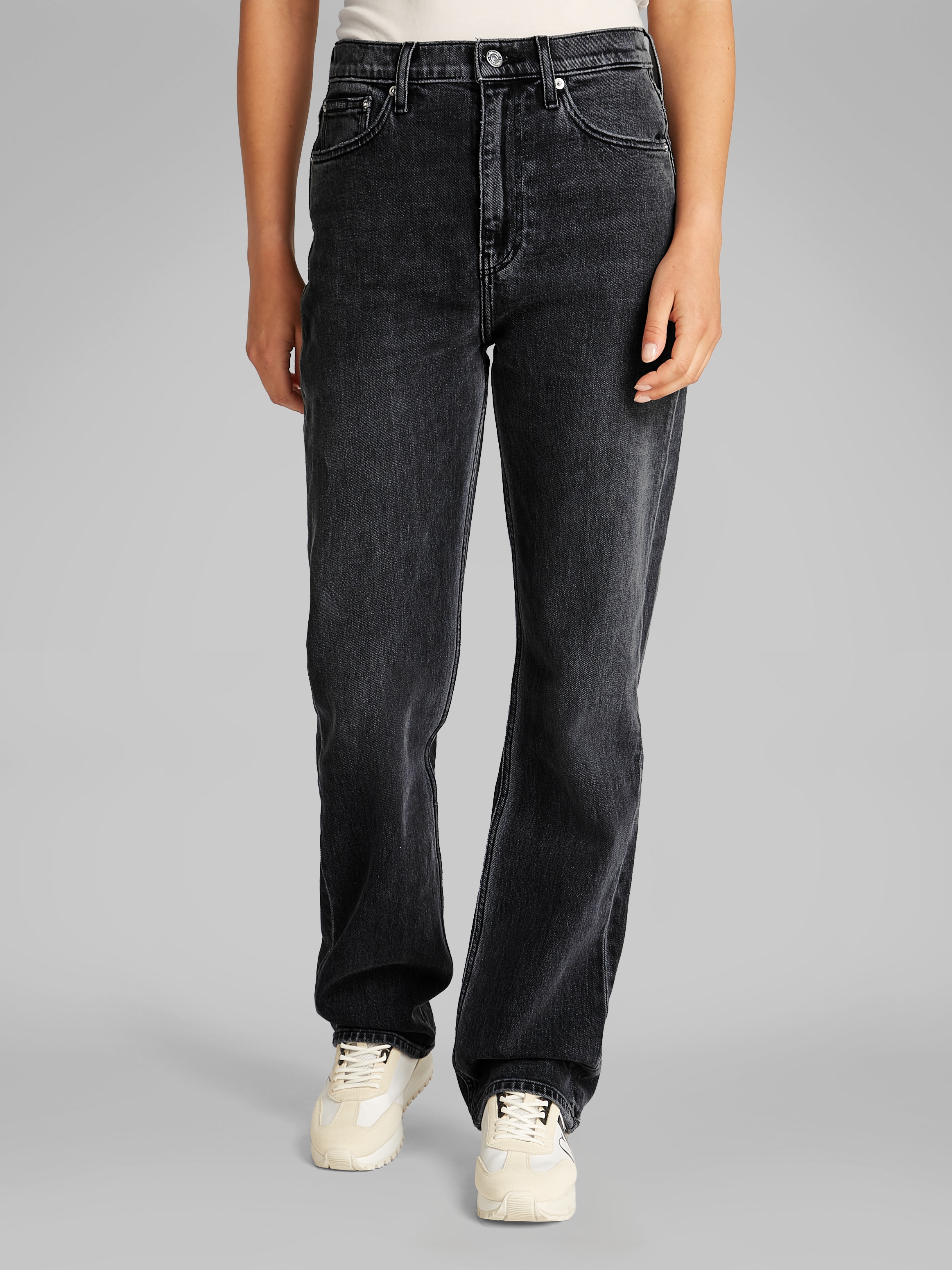 Calvin Klein Jeans Straight-Jeans »HIGH RISE STRAIGHT«, in schwarzer Waschung