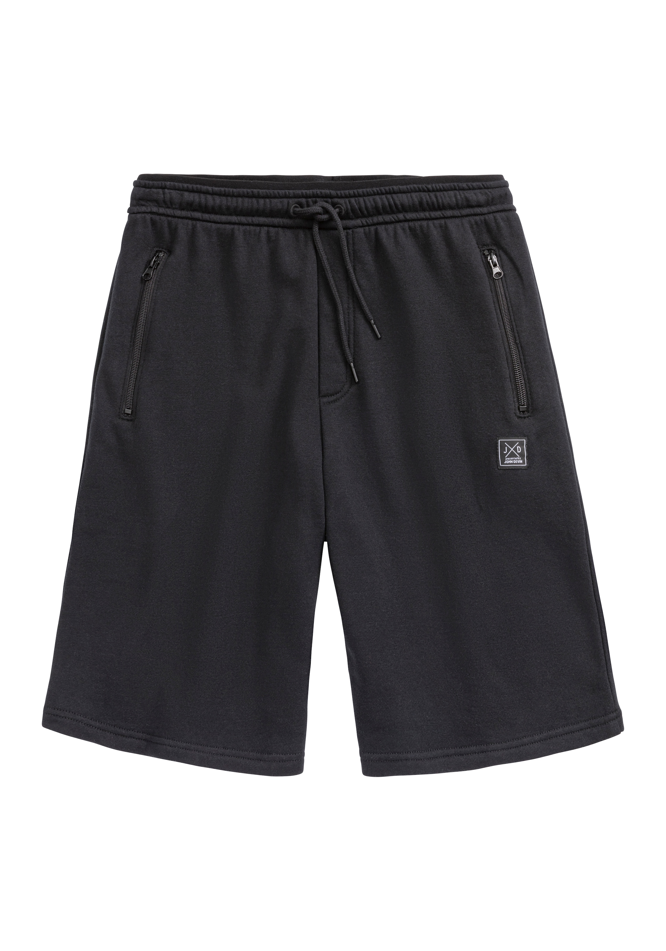 John Devin Sweatshorts, seitliche Taschen mit schwarzem Reissverschluss