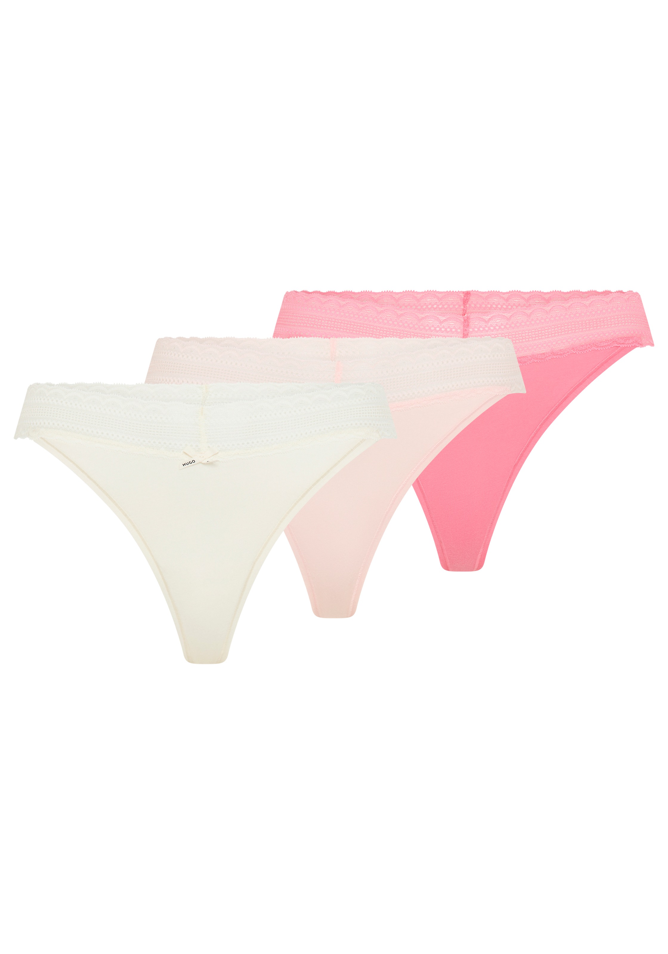 Image of HUGO Underwear String "Lace" Packung, 3 Stk. mit Spitzeneinsatz