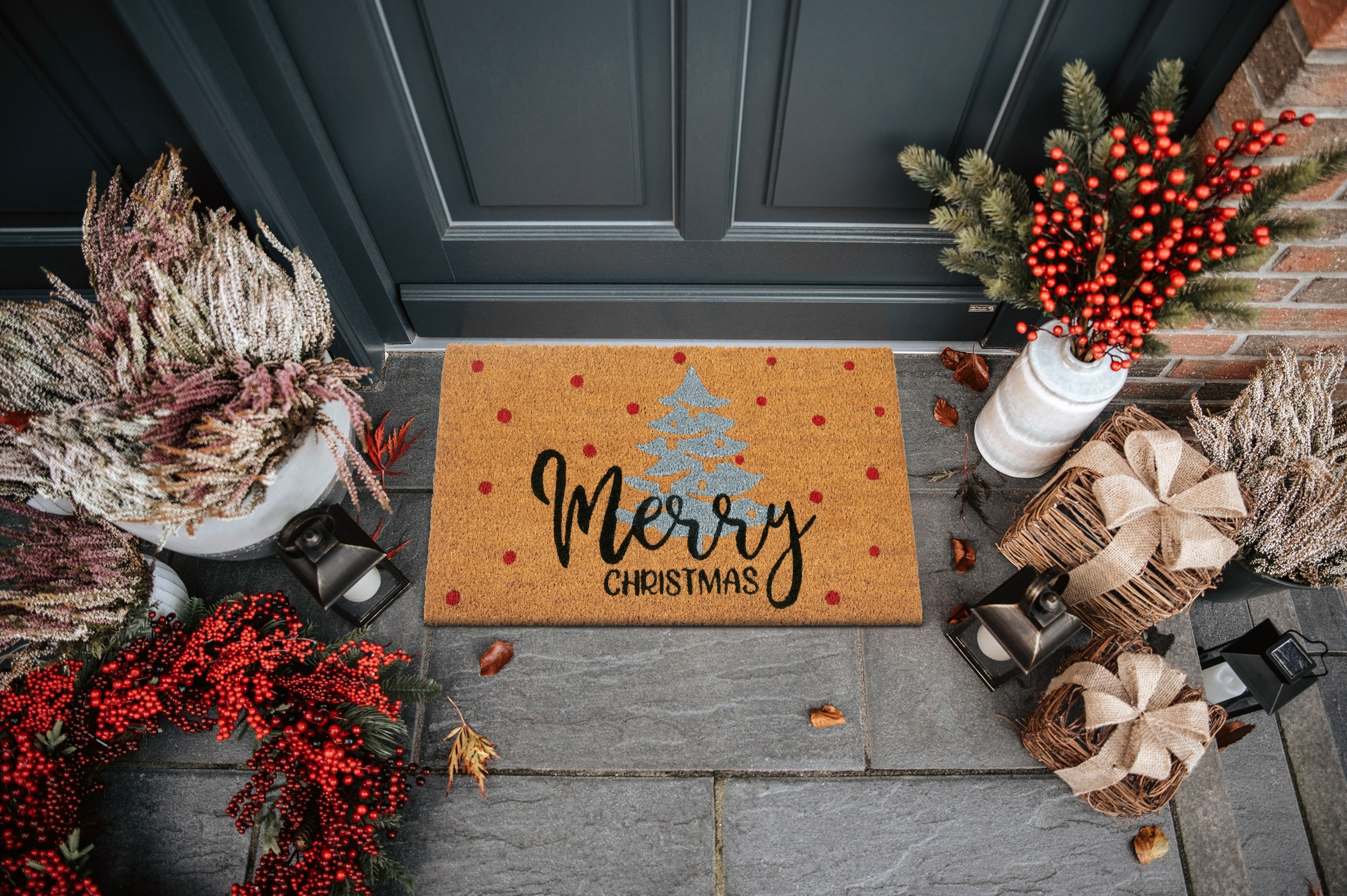 HANSE Home Fussmatte »Kokos Silver Christmas Gifts, Türmatte«, rechteckig, 15 mm Höhe, Schmutzfangmatte, Rutschfest, Outdoor, Weihnachten, Kokosmatte, Flur