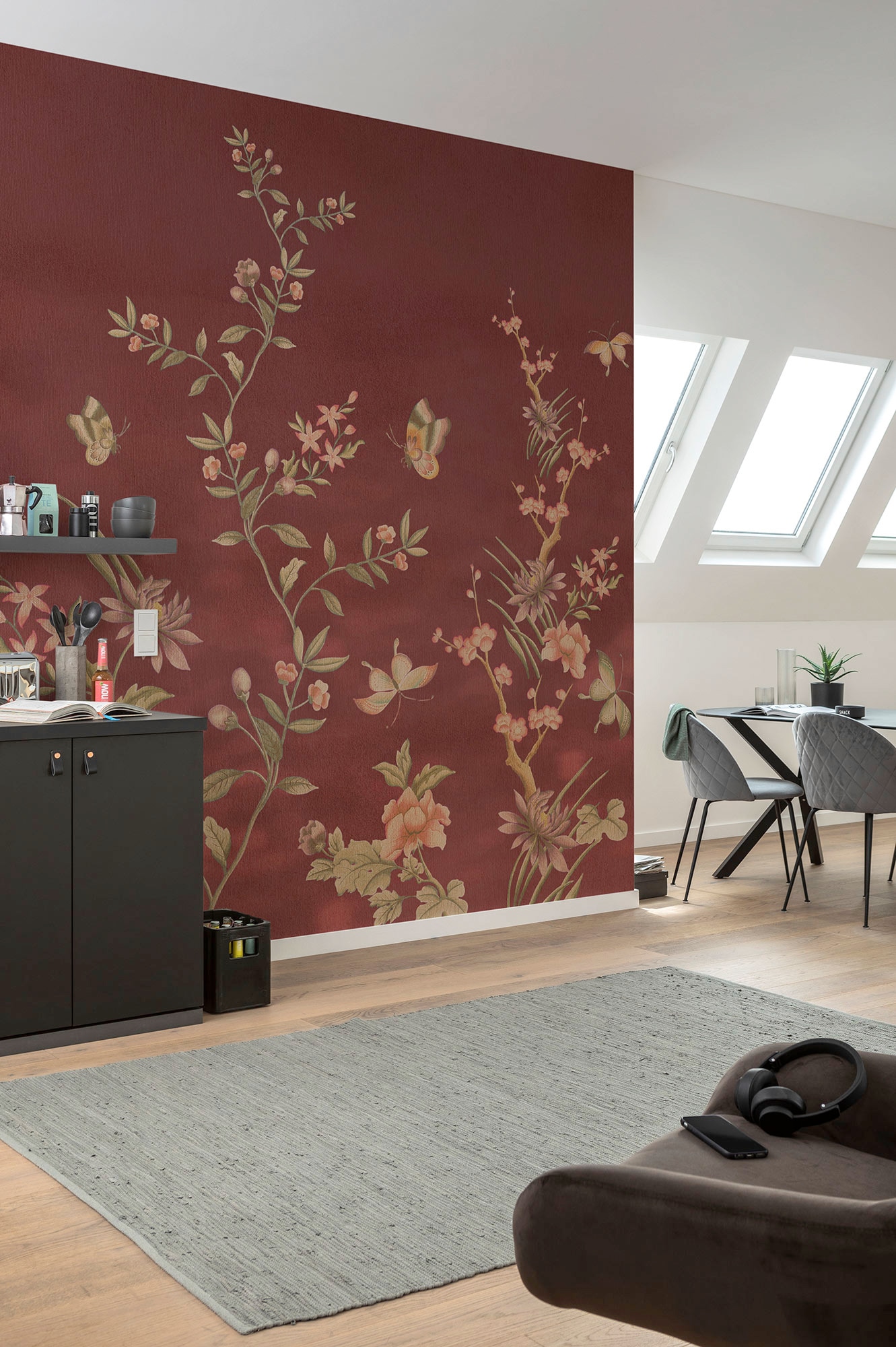Komar Vliestapete »Digitaldruck Vlies -  Chinoiserie - Grösse 250 x 250 cm« bedruckt glatt Wohnzimmer, Schlafzimmer