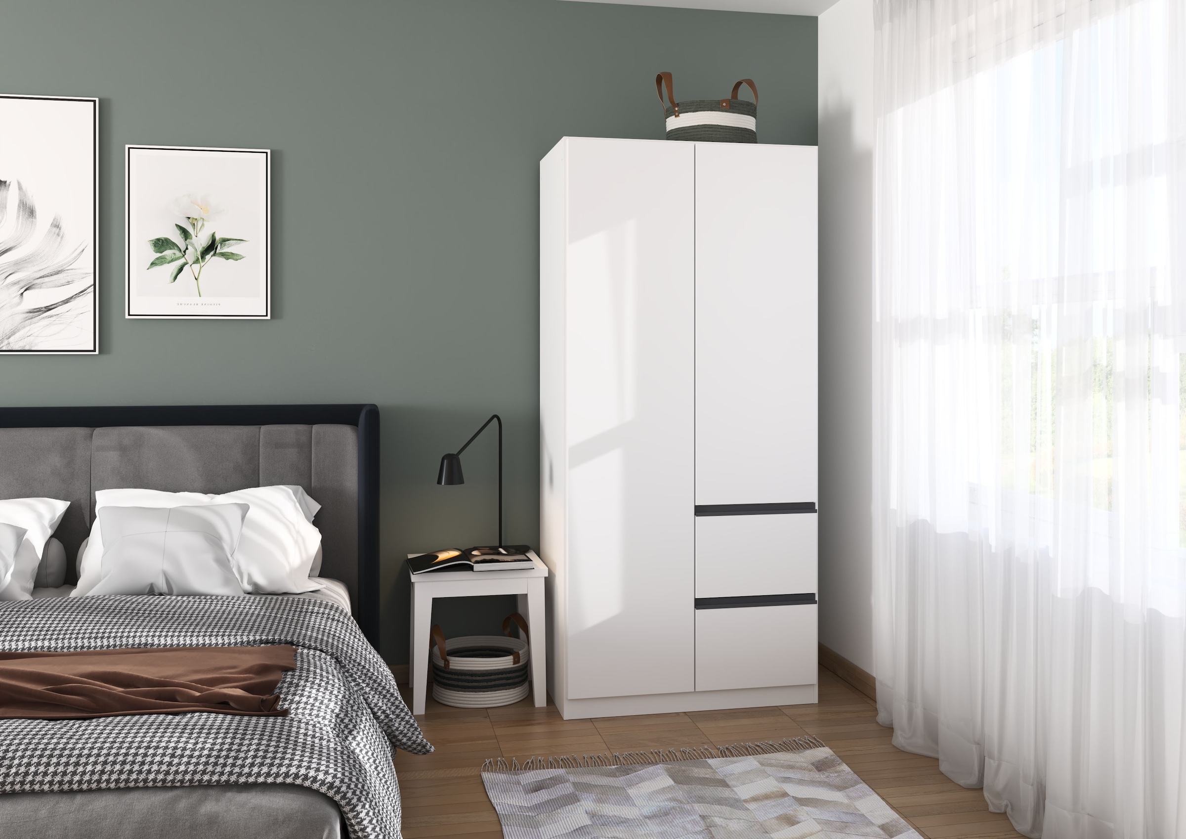 rauch Kleiderschrank »Drehtürenschrank Schrank Garderobe Wäscheschrank COSTA Breite 91 cm« in 3 Ausstattungen BASIC/CLASSIC/PREMIUM,  Breite 91 cm grifflose Front mit Push-to-Open Funktion MADE IN GERMANY