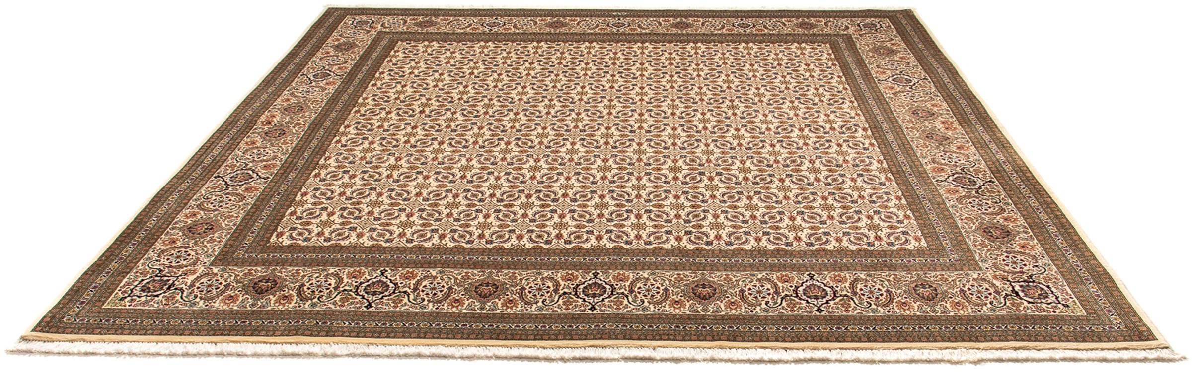 Image of morgenland Orientteppich »Perser - Täbriz quadratisch - 248 x 243 cm - beige«, quadratisch, 10 mm Höhe, Wohnzimmer, Handgeknüpft, Einzelstück mit Zertifikat bei Ackermann Versand Schweiz