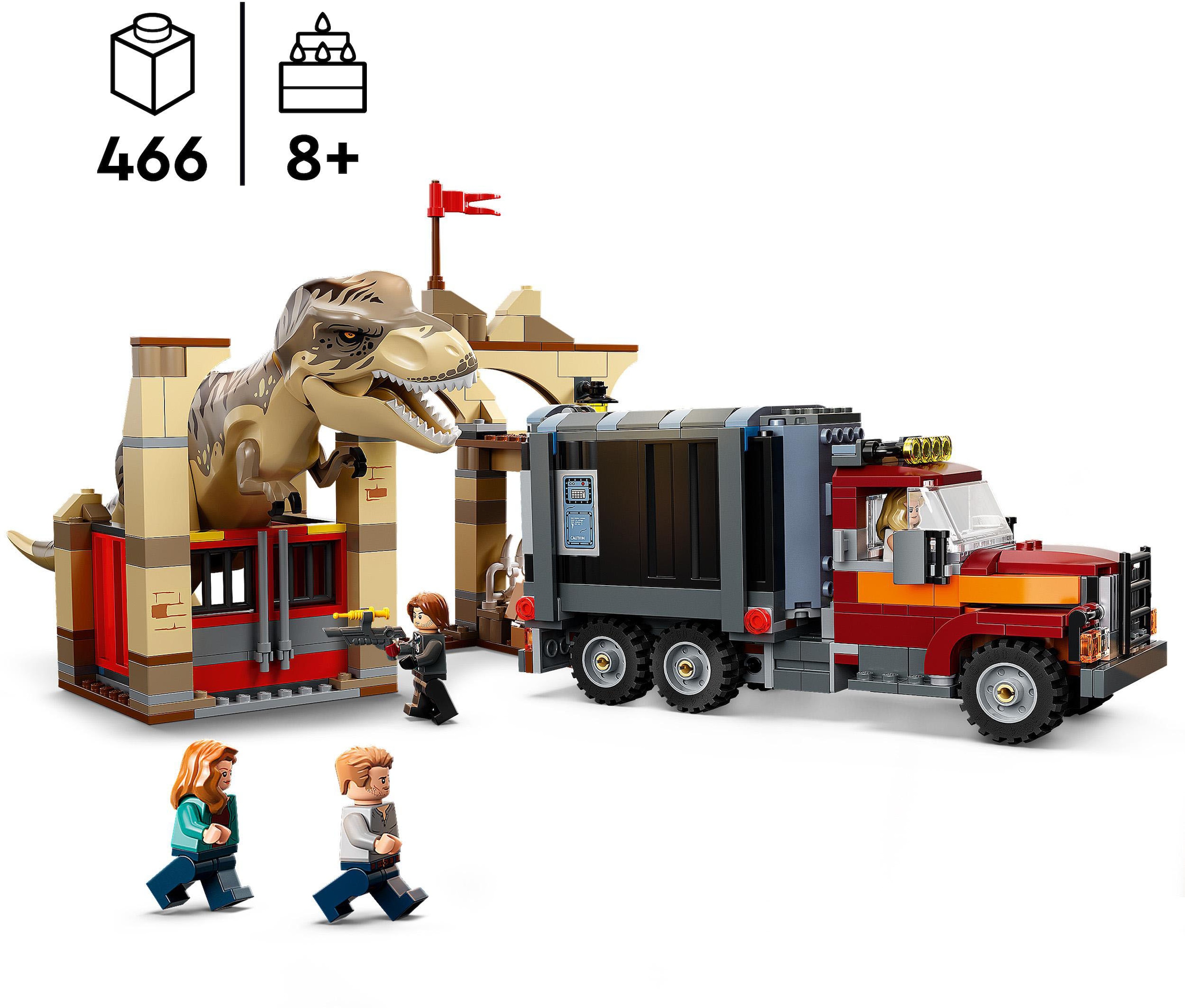 LEGO® Konstruktionsspielsteine »T. Rex & Atrociraptor: Dinosaurier-Ausbruch (76948)«, (466 St.), LEGO® Jurassic World