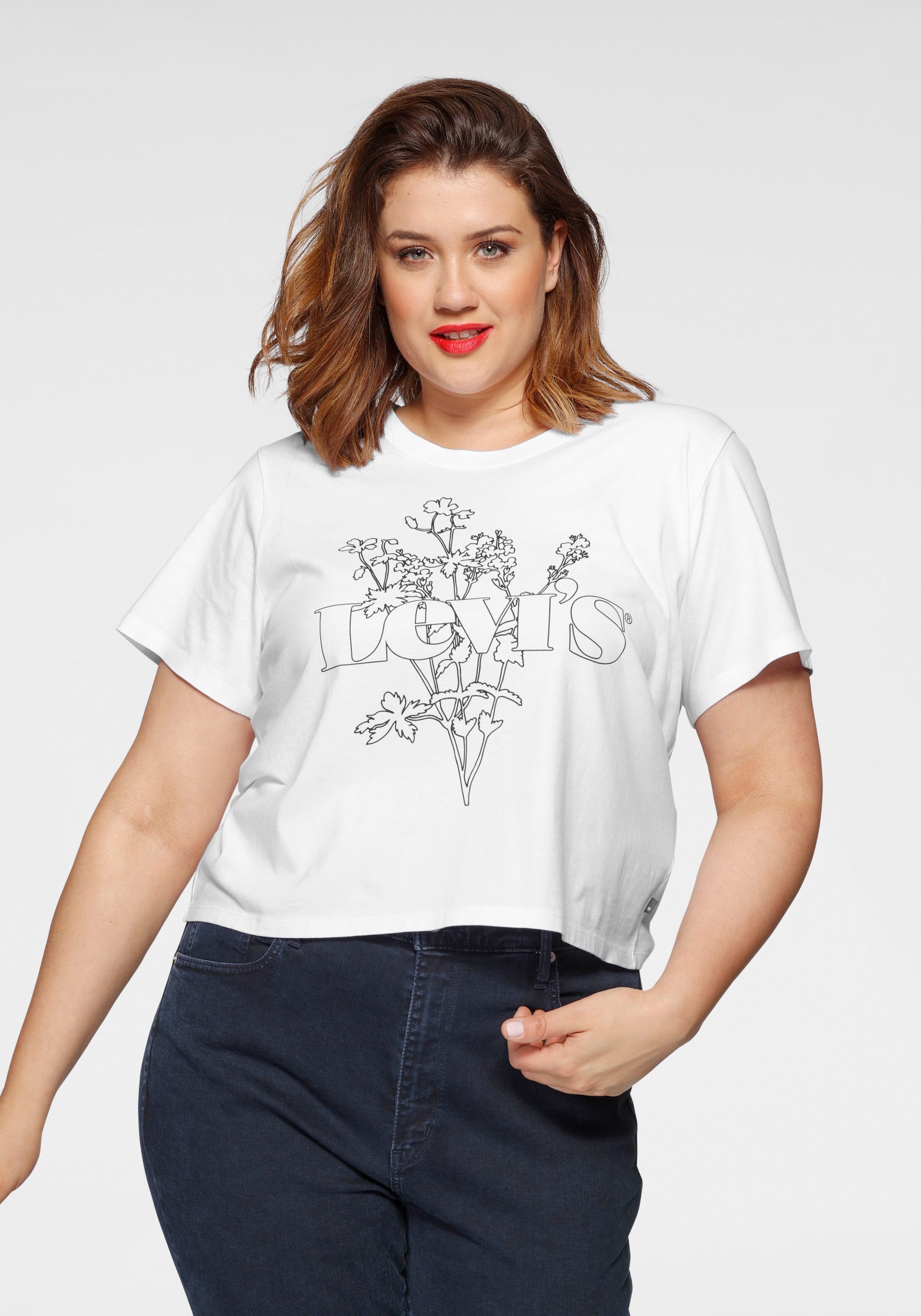 Image of Levi's® Plus Print-Shirt »Graphic Surf Tee«, mit Markenschriftzug und floralem Print bei Ackermann Versand Schweiz