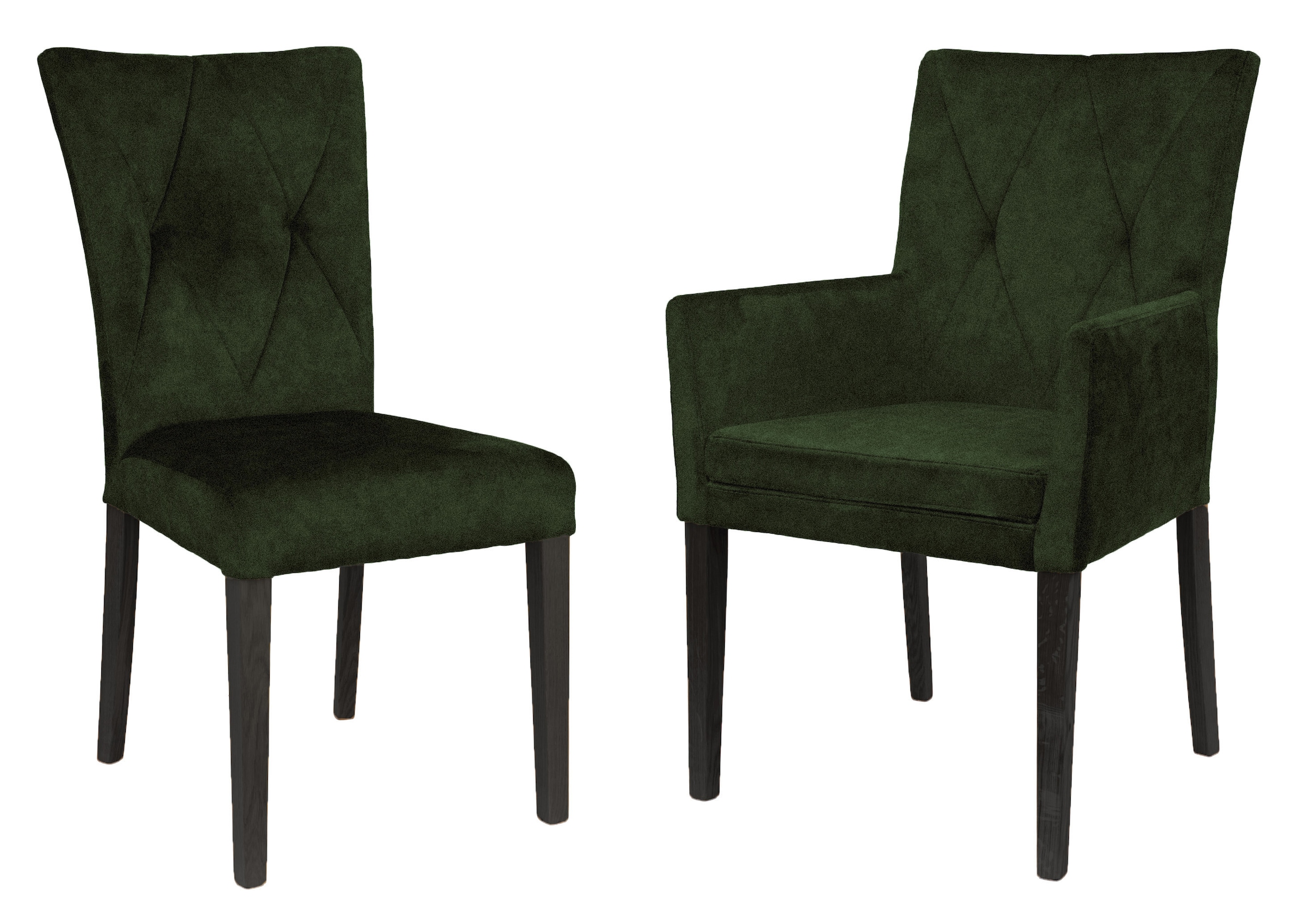 Home affaire 4-Fussstuhl »Diamond«, (Set), 2 St., Samtvelours, Sitz und Ruecken gepolstert