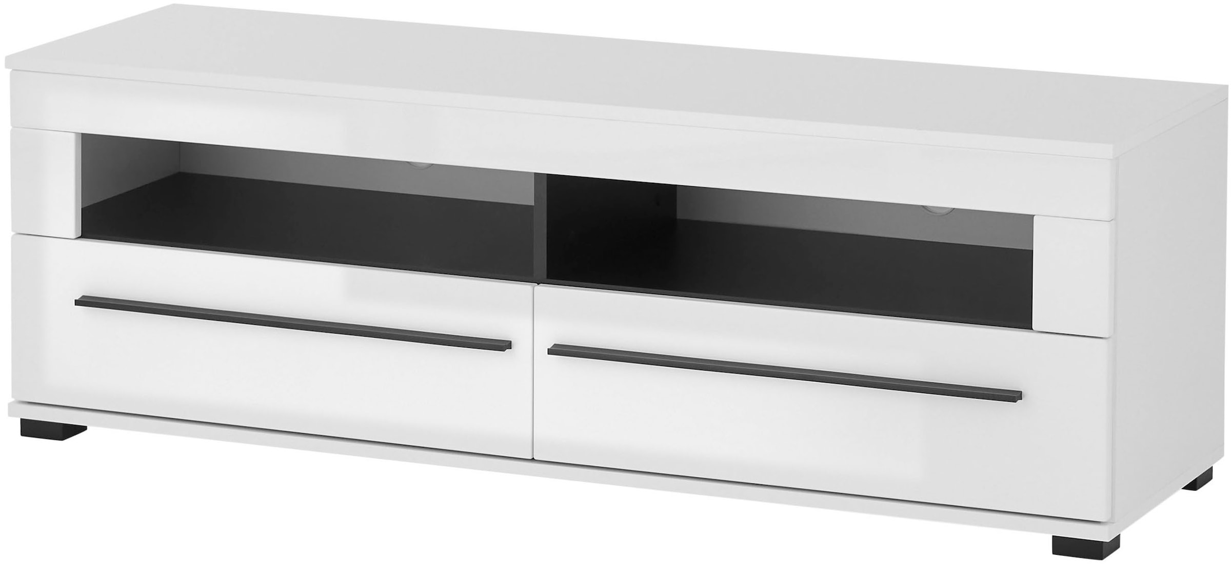 INOSIGN Lowboard »modernes TV-Unterteil, Kommode in Eiche Evoke oder weiss«, schwarze Stangengriffe, ausreichend Stauraum, vielseitig einsetzbar