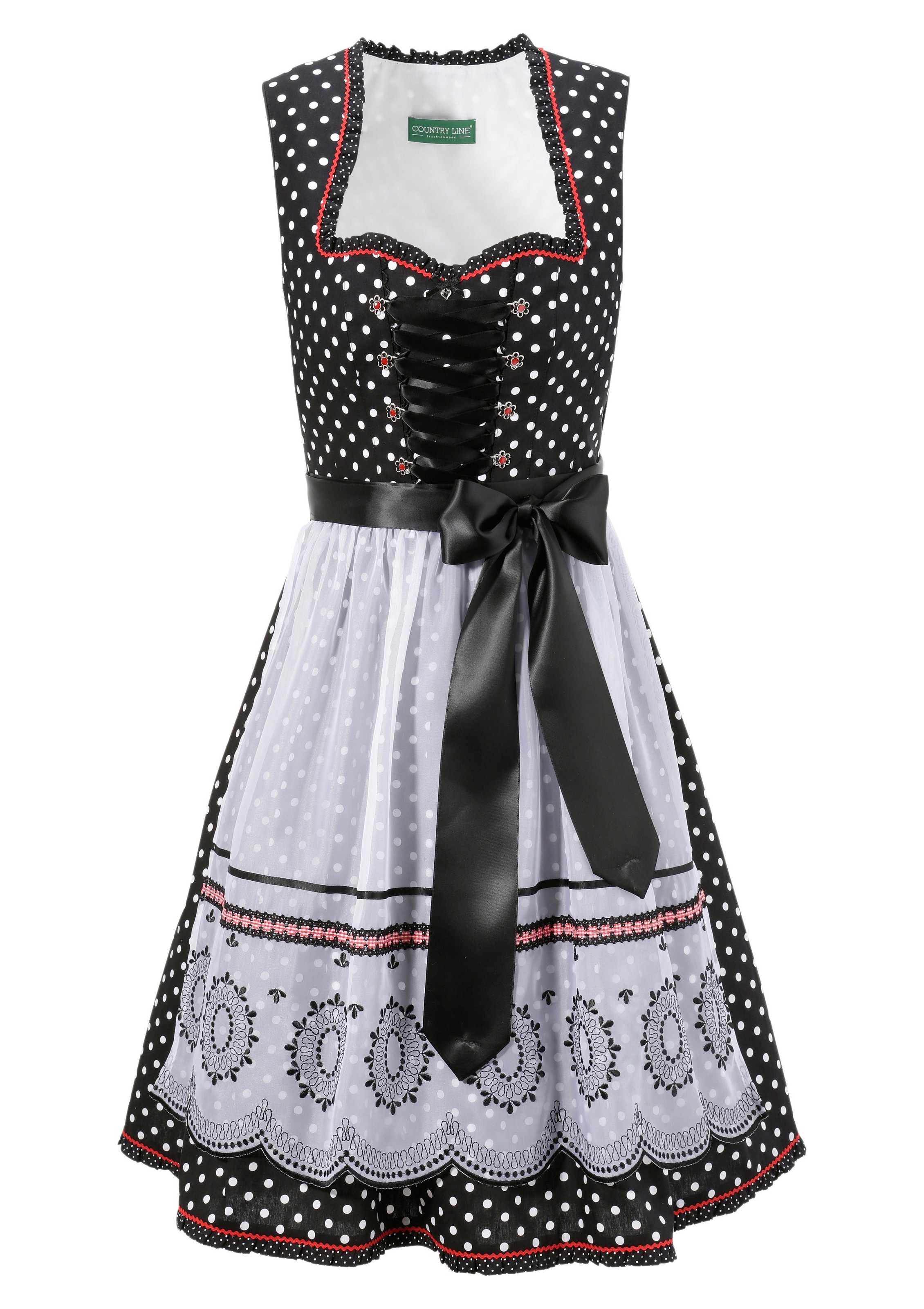 Dirndl midi im All Over Pünktchen Look