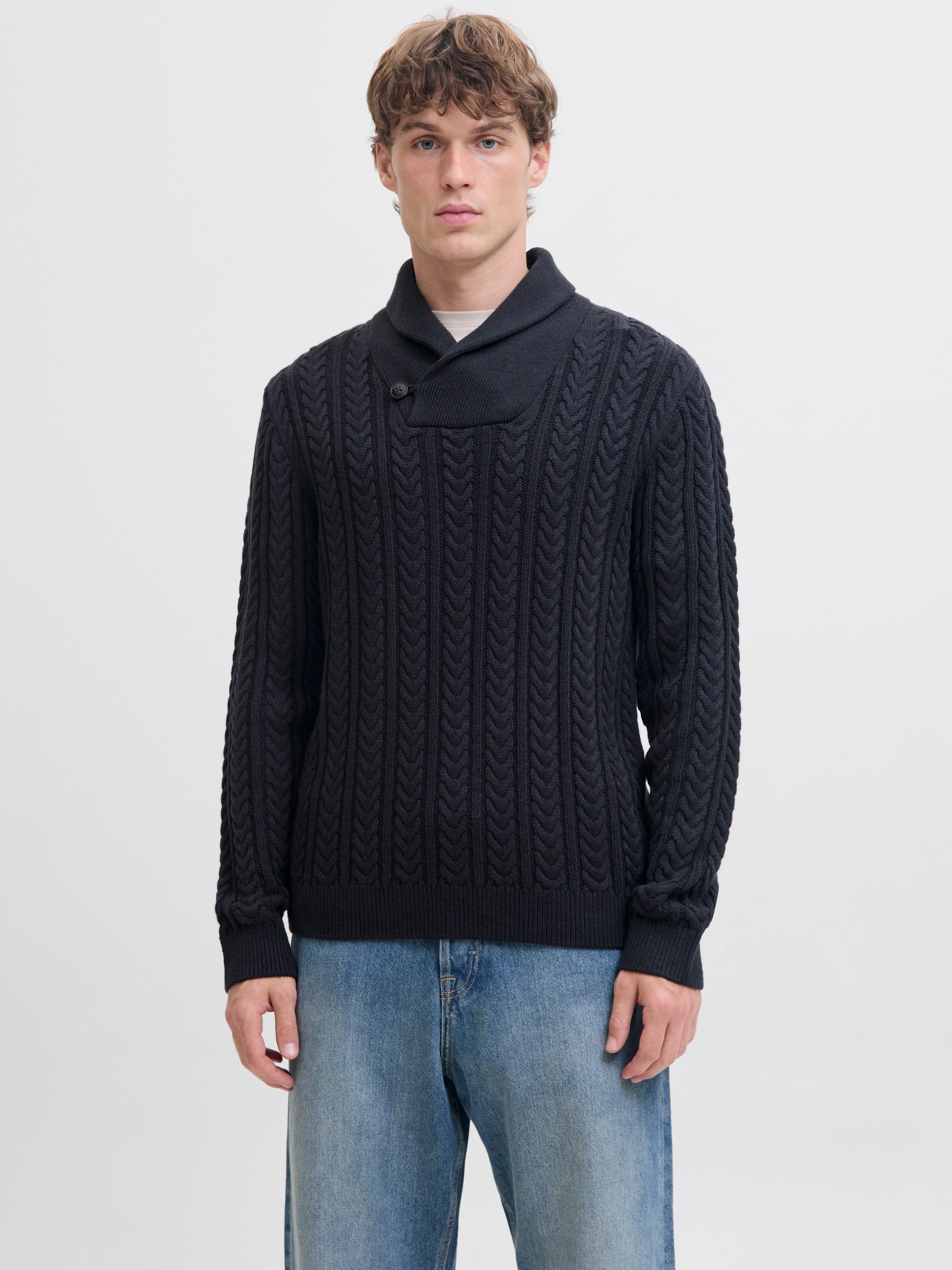 Image of Jack & Jones Strickpullover "JPRBLUSEAN KNIT CABLE SHAWL NECK"