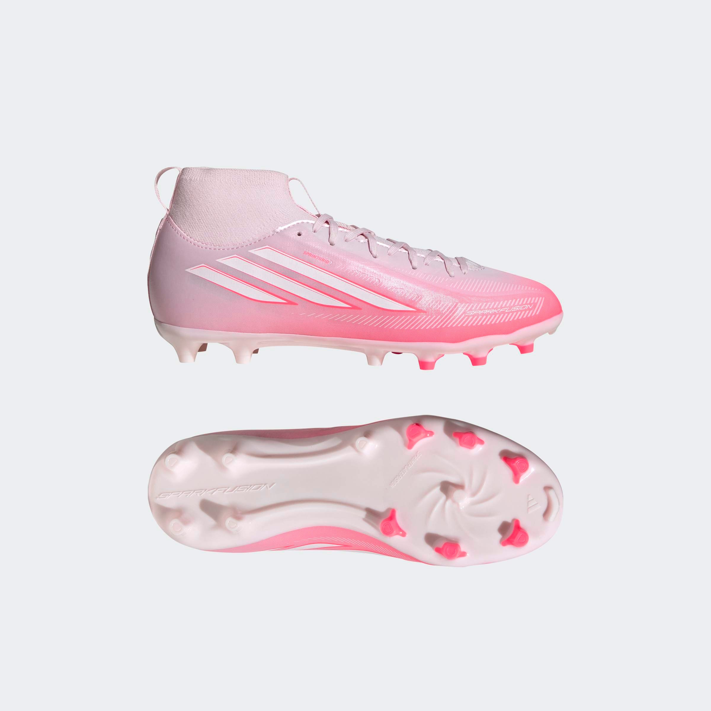 adidas Performance Chaussure de football »F50 SPARKFUSION LEAGUE KIDS , FESTE BÖDEN / KUNSTRASEN, HALBHOCH GESCH«  Convient pour terrains en gazon et gazon synthétique, pour adolescents & enfants