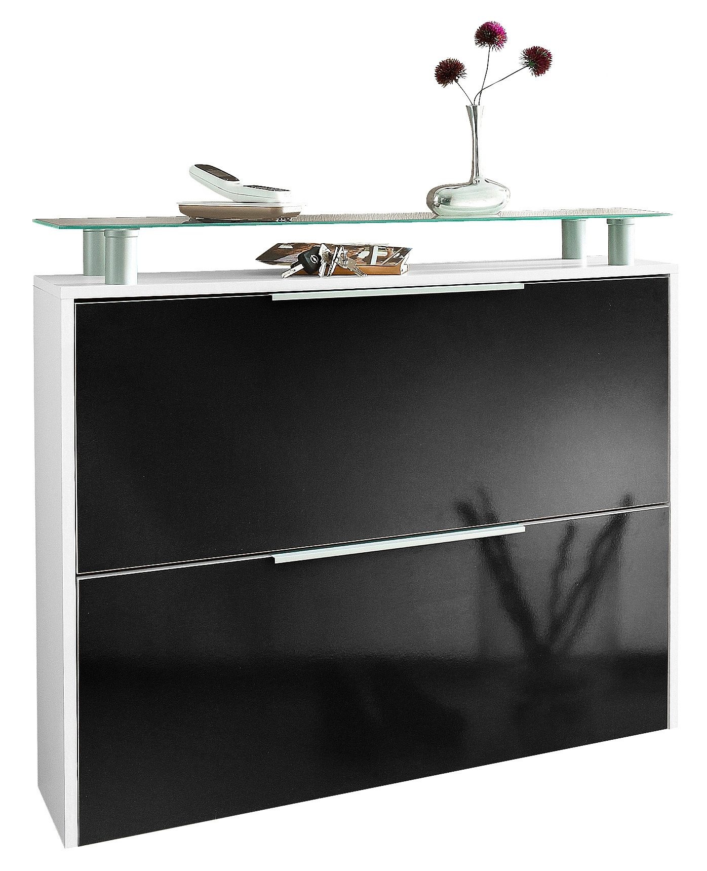 Image of borchardt Möbel Schuhschrank "Rena, Schuhkipper, Schuhregal" hängend, mit Glasablage