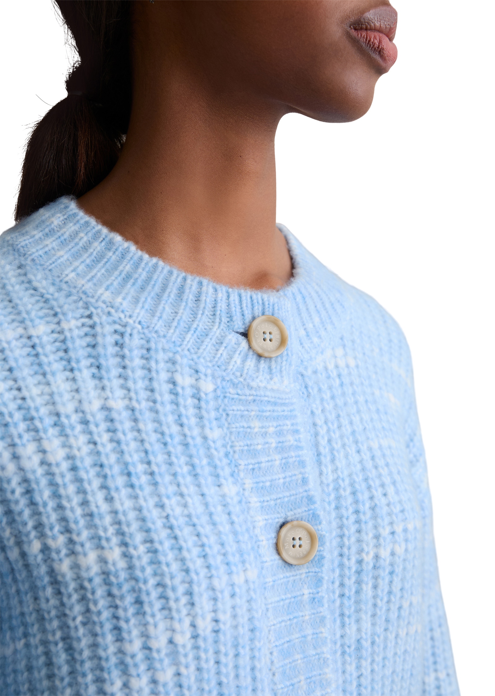 Marc O'Polo DENIM Cardigan cropped aus weichem Wolle-Mix