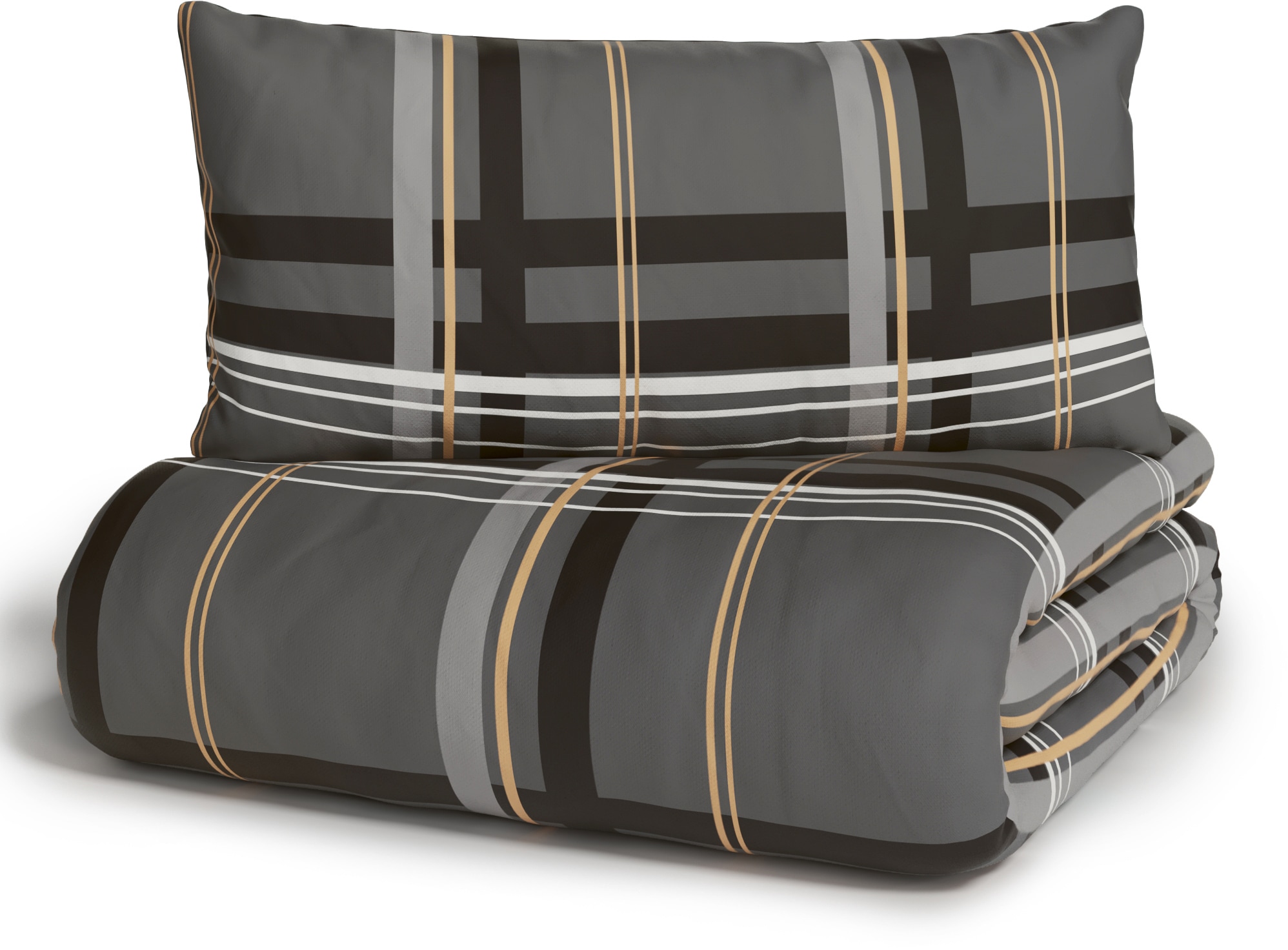 GOODproduct Linge de lit réversible »Talin« 2 cuis ab Gr. 135x200, 100% Baumwolle, Karo-Design, Marke H.I.S. by GOODproduct