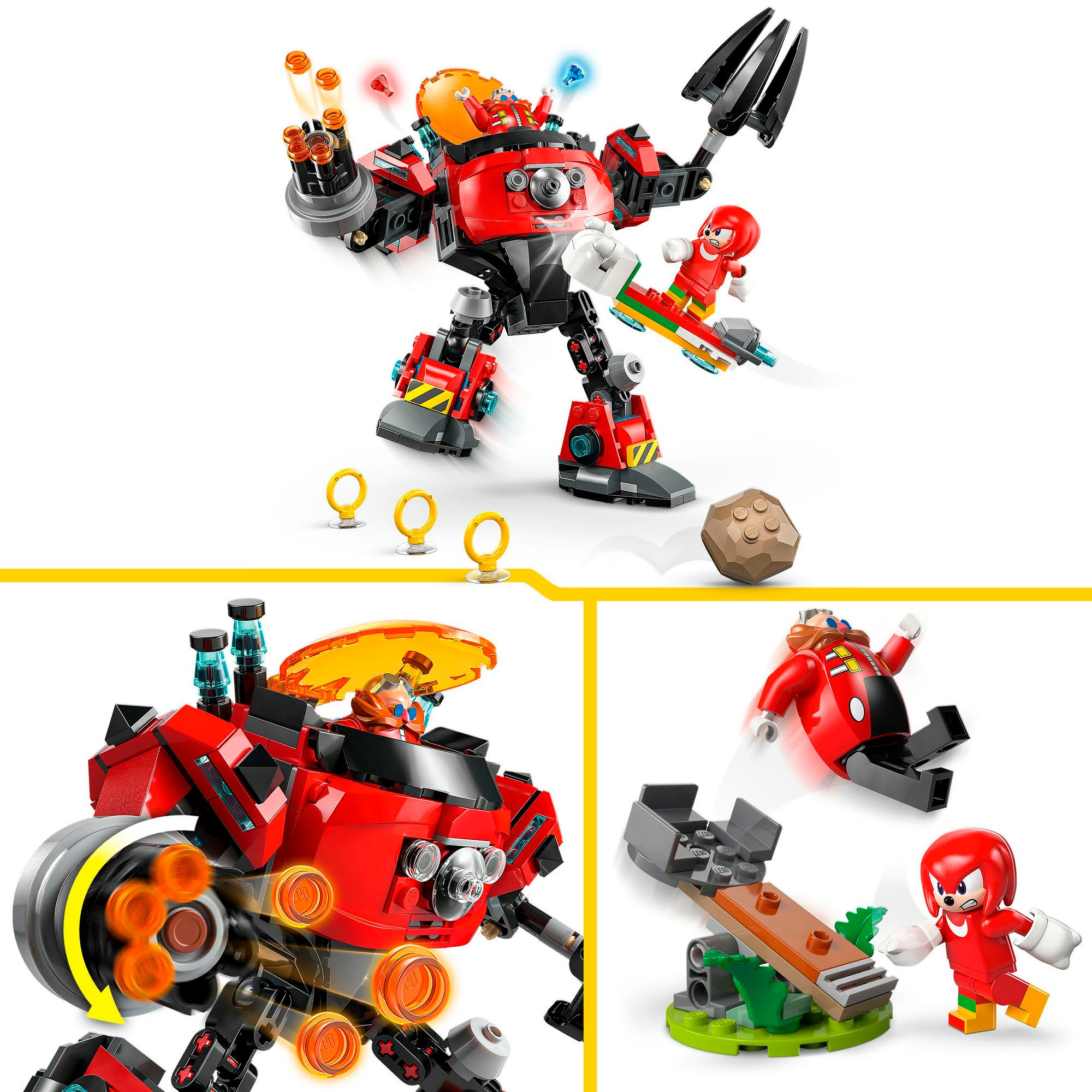 LEGO® Pions de construction »Knuckles vs. Dr. Eggmans Egg Crusher Mech (77005), LEGO Sonic« fabriqué en Europe