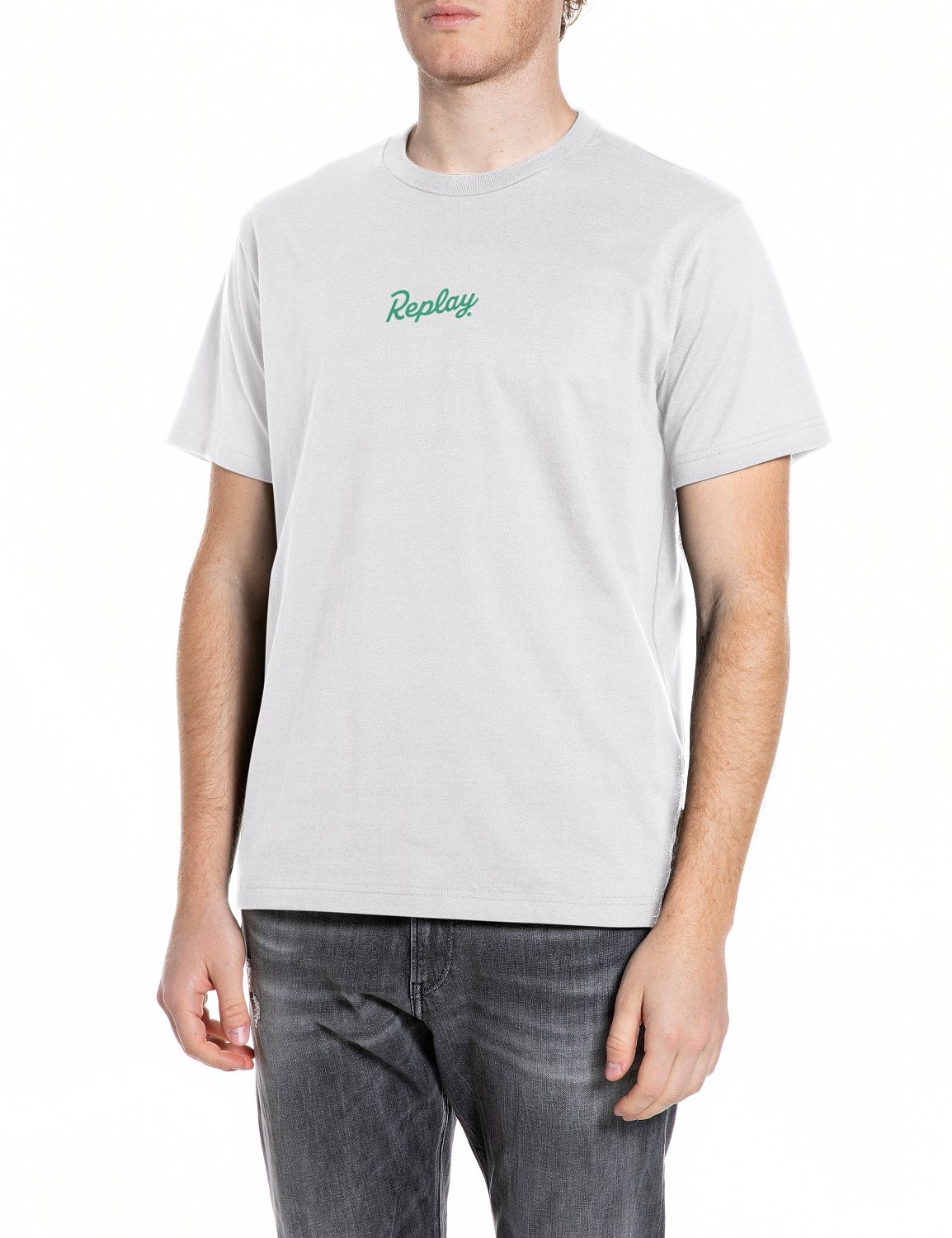 Image of Replay T-Shirt aus reiner Baumwolle, mit Print