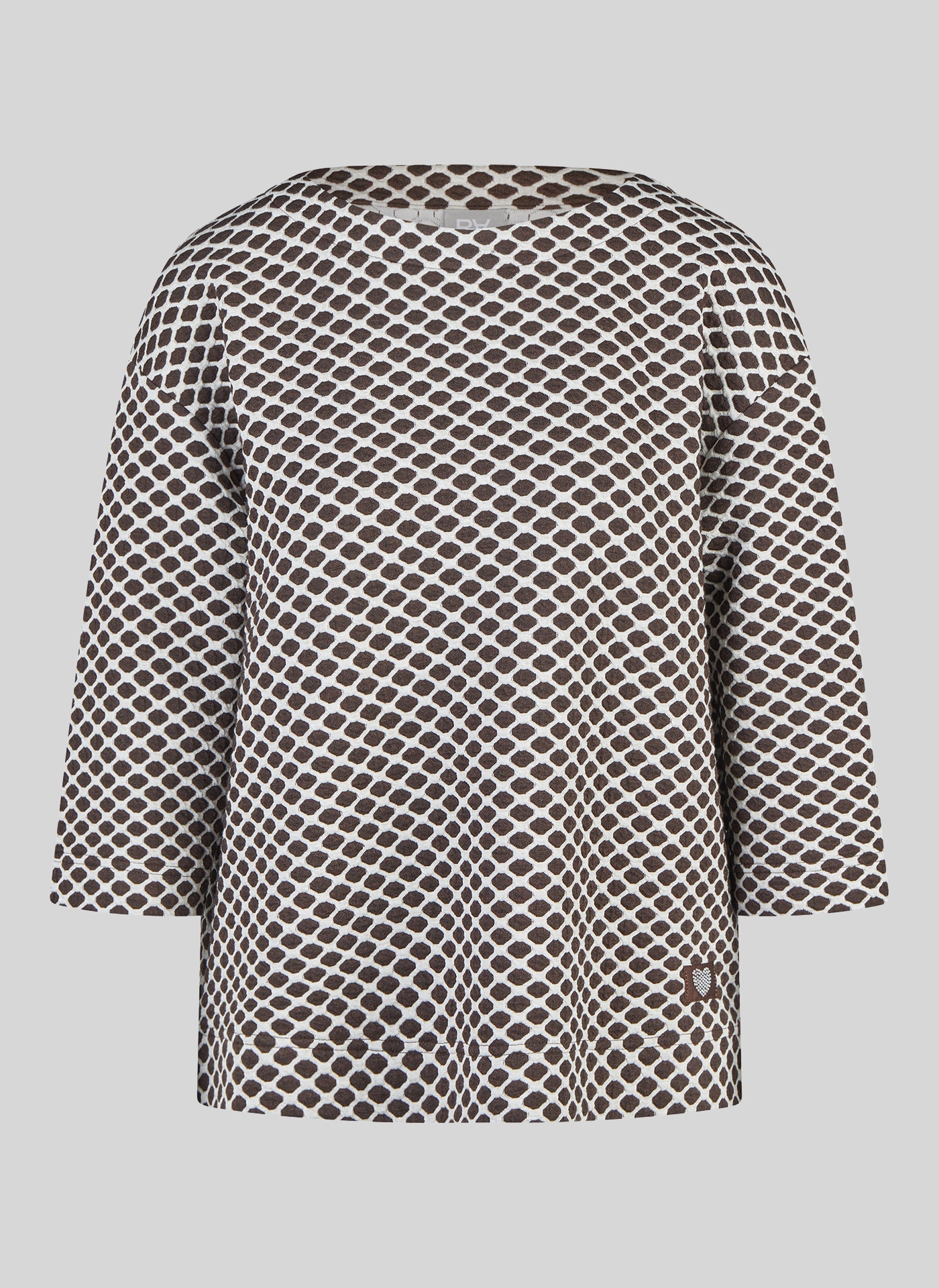 Rabe T-shirt à manches 3/4 avec motif intégral et viscose/stretch