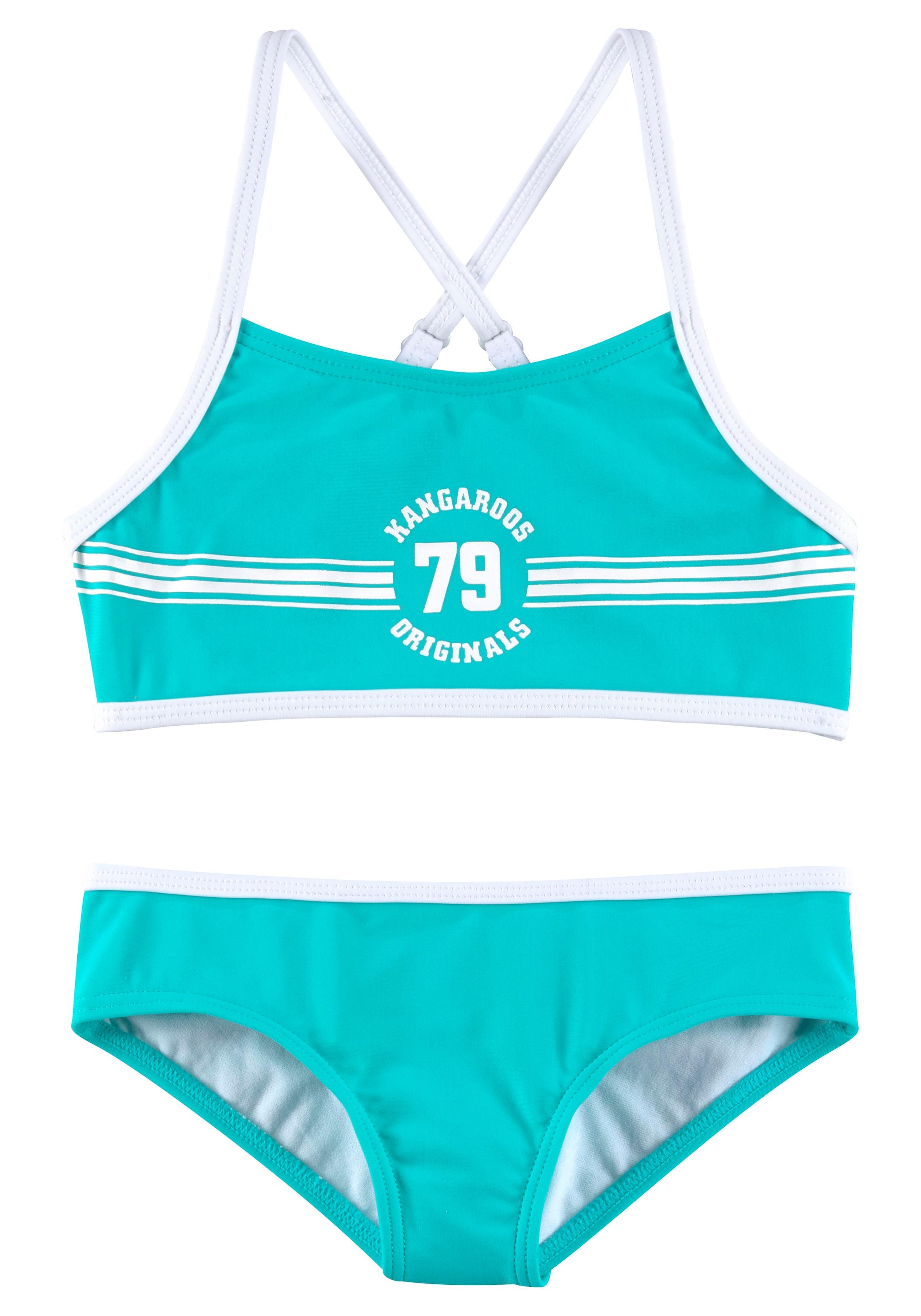 KangaROOS Bustier-Bikini »Sporty«, mit sportlichem Frontdruck