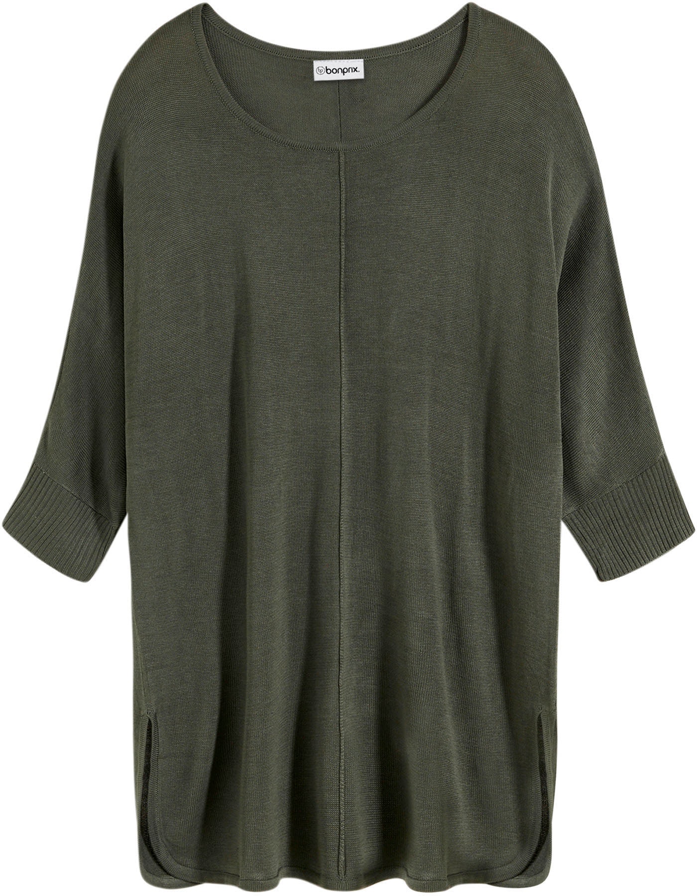 bonprix Pull en tricot »Feinstrickpullover mit 3/4 Arm« aus Polyacryl und Viskose, mit Rundhalsausschnitt, mit 3/4-Ärmeln
