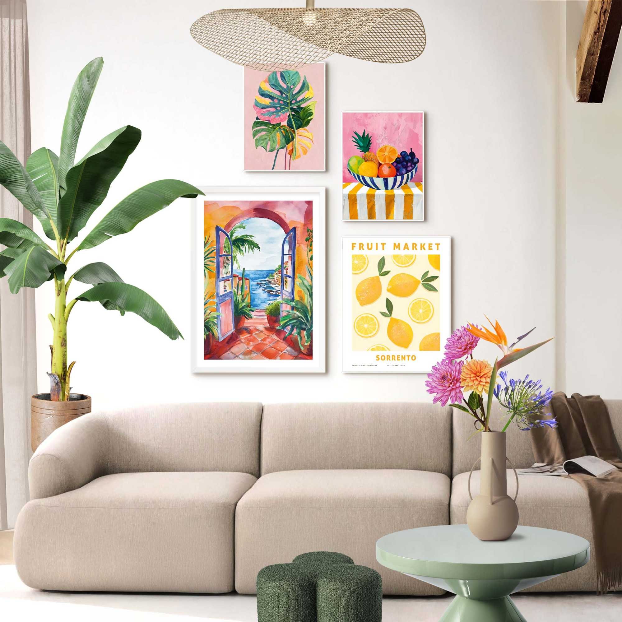 Image of Reinders Bild mit Rahmen "Sommer zu Hause" Landschaften 4 Stk. tlg. Hobbyraum - Mehrfarbig - MDF - Landschaften - 50x70 cm