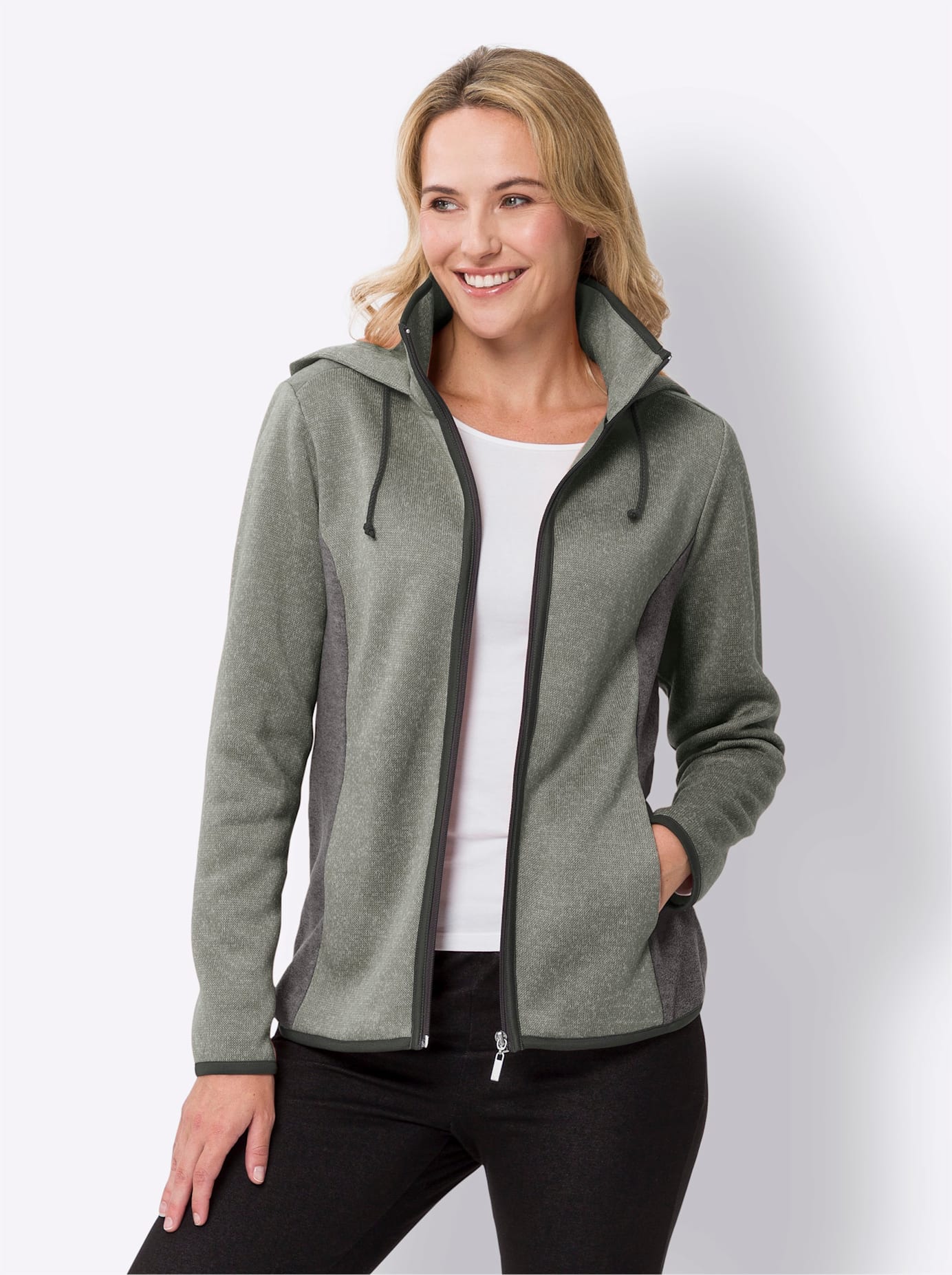 Classic Basics Strickfleecejacke, mit Kapuze
