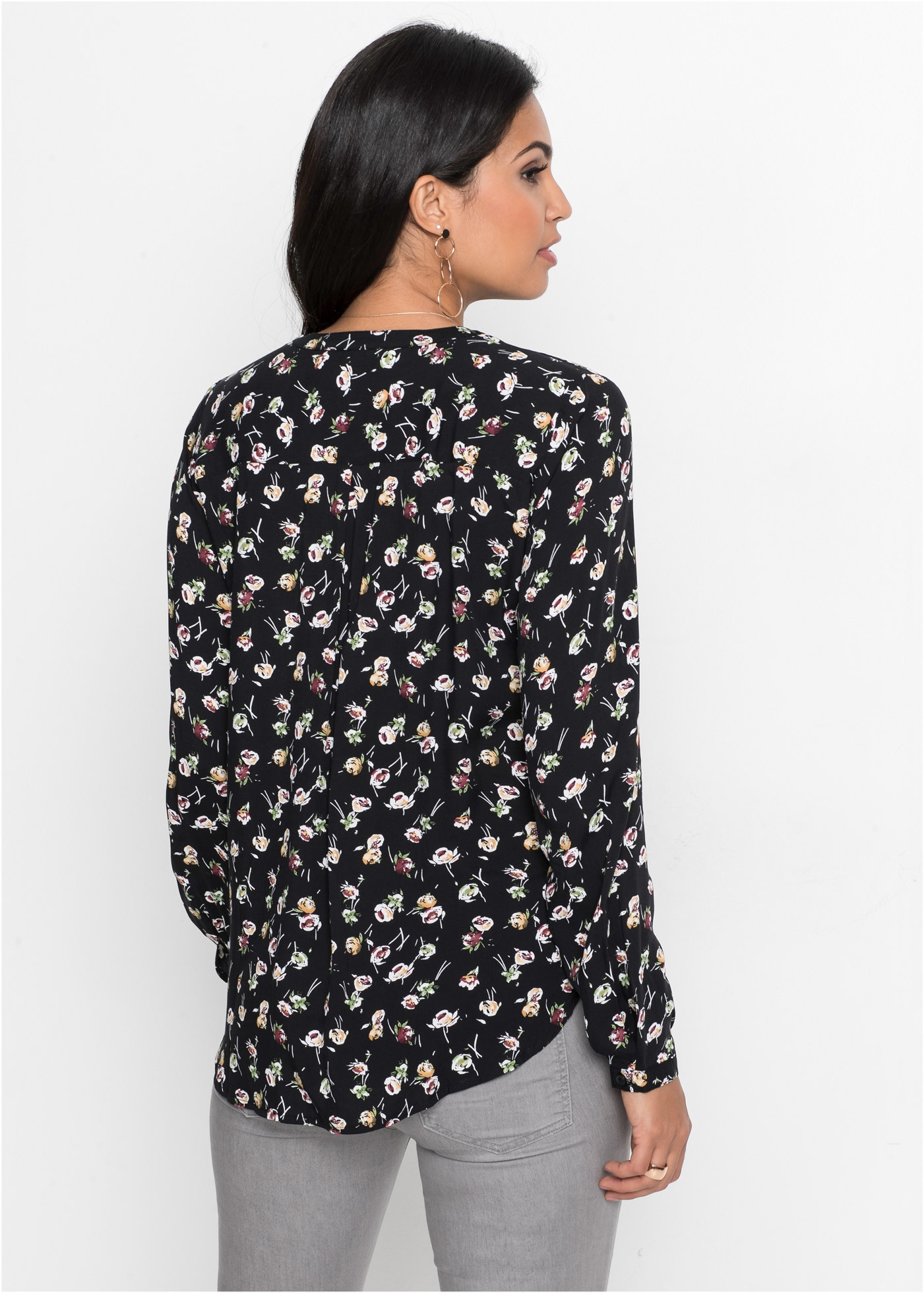 bonprix Blouse à manches longues Oversize-Passform, für vielseitige Anlässe, aus Viskose