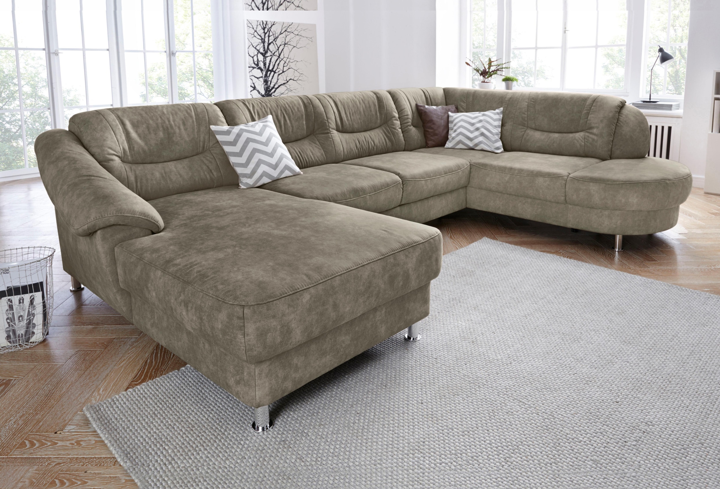 Image of sit&more Wohnlandschaft "Salsa U-Form" mit Federkern, wahlweise mit Bettfunktion