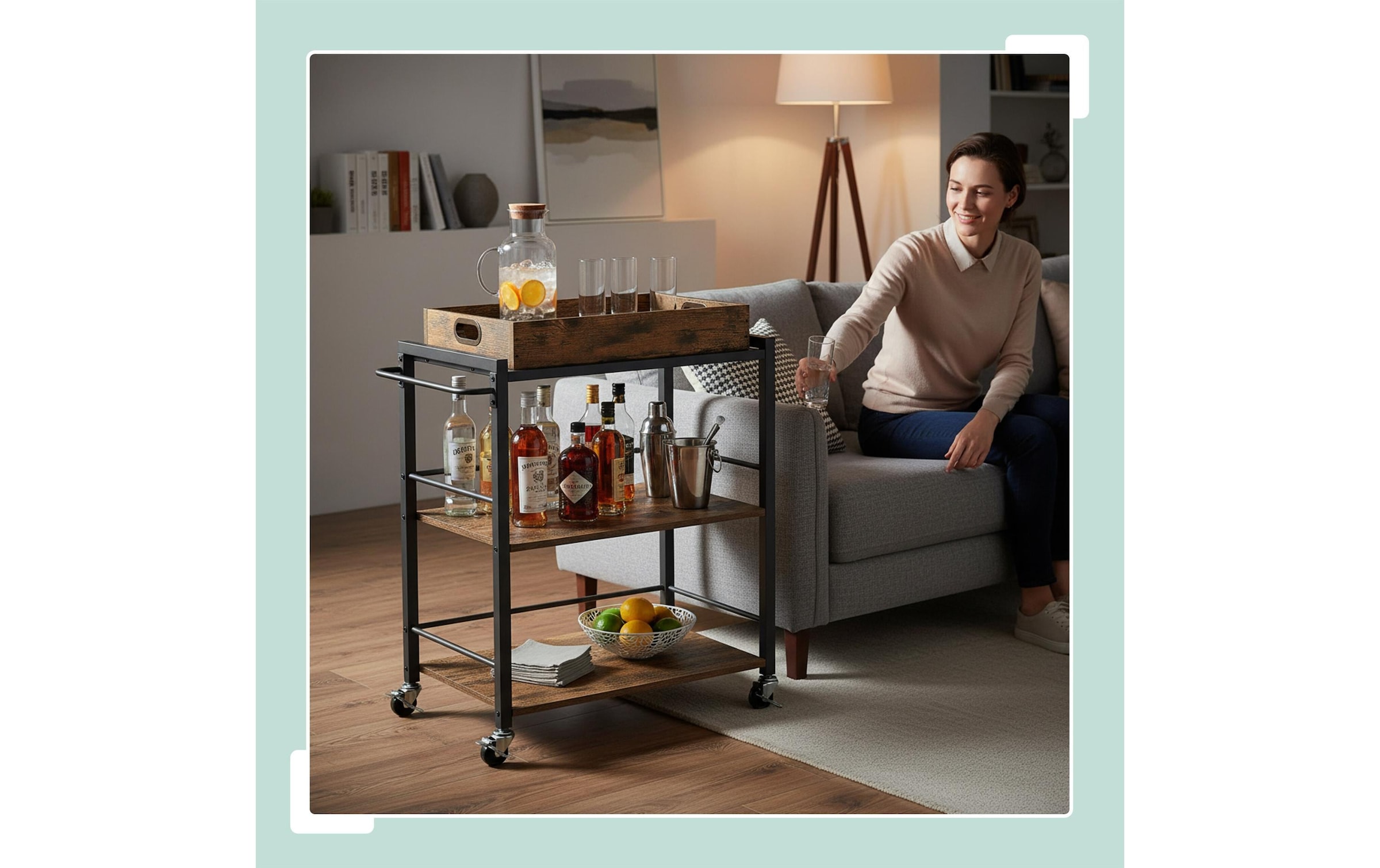 relaxdays Chariot de service »im Industrial-Style 70 x 88 cm«