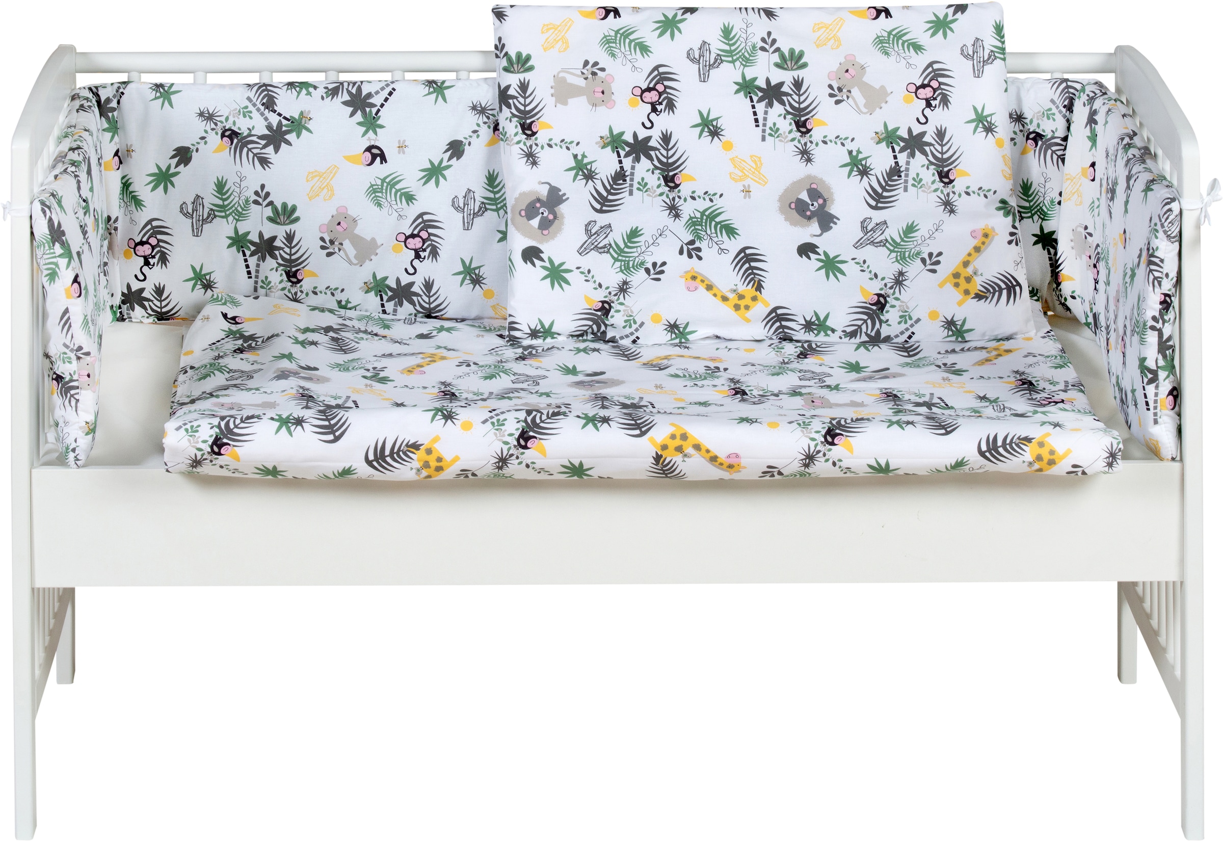 Image of Schardt Beistellbett »Micky, weiss«, mit Matratze, Nestchen und Kinderbettwäsche »Jungle«; Made in Germany bei Ackermann Versand Schweiz