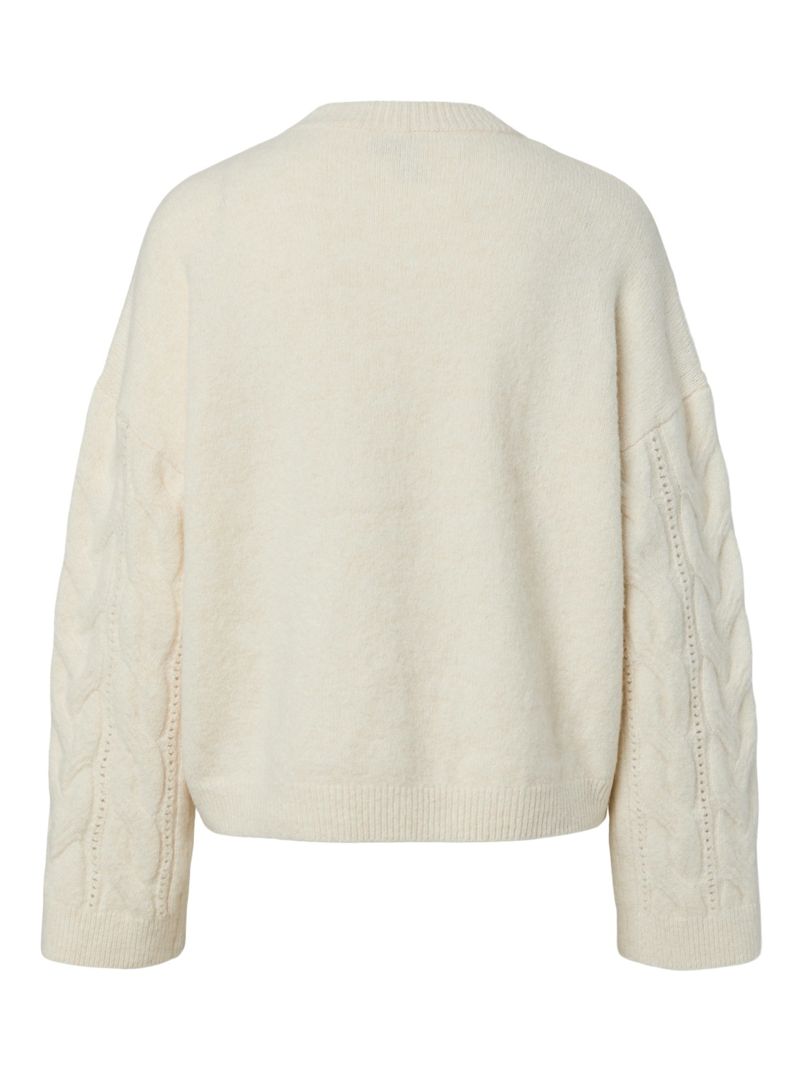 pieces Pull en tricot »PCKATHY LS O-NECK CABLE KNIT NOOS BC« Mélange de matériaux, motif en tricot torsadé