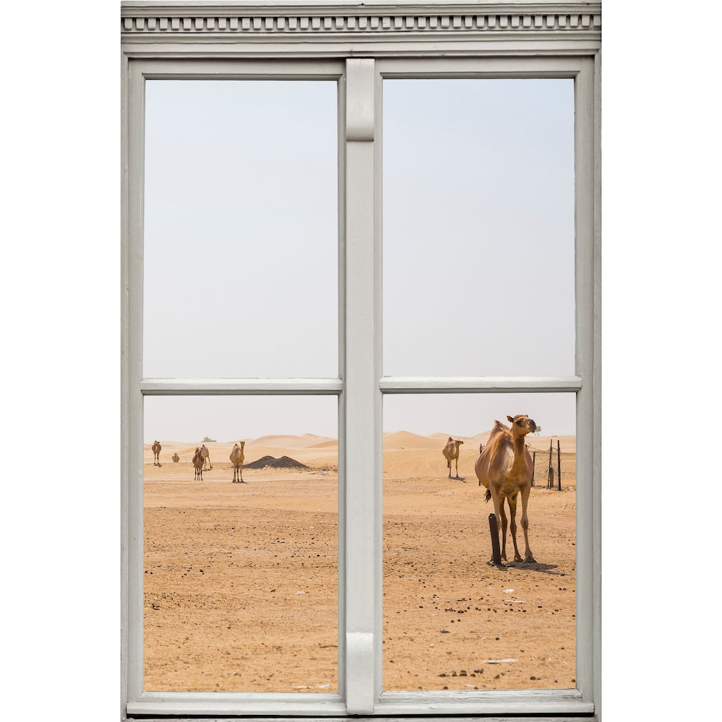 queence Wandsticker »Wüste mit Kamelen«