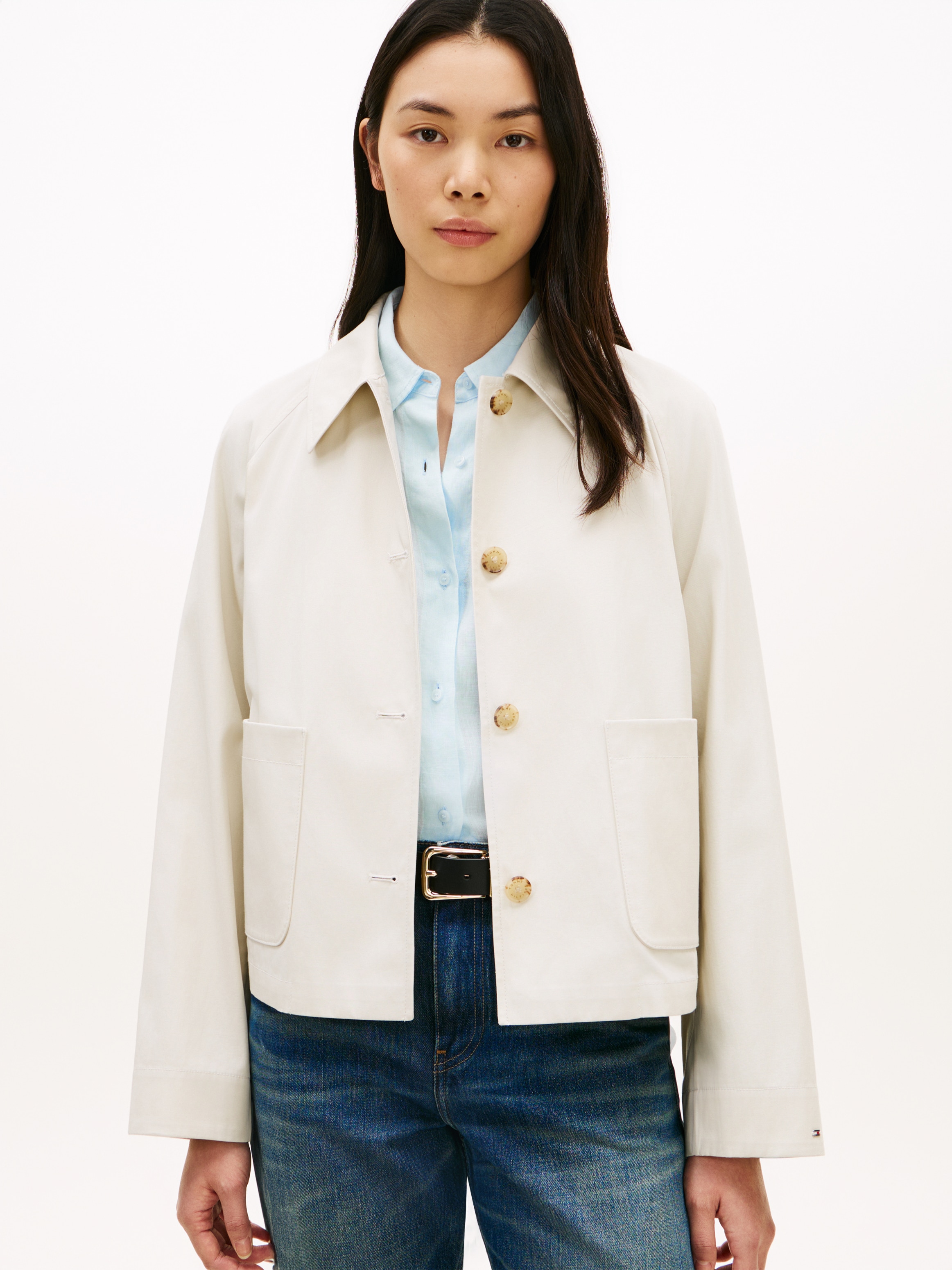 Image of Tommy Hilfiger Kurzjacke "COTTON SHORT JACKET" mit aufgesetzten Taschen, Relaxed Fit