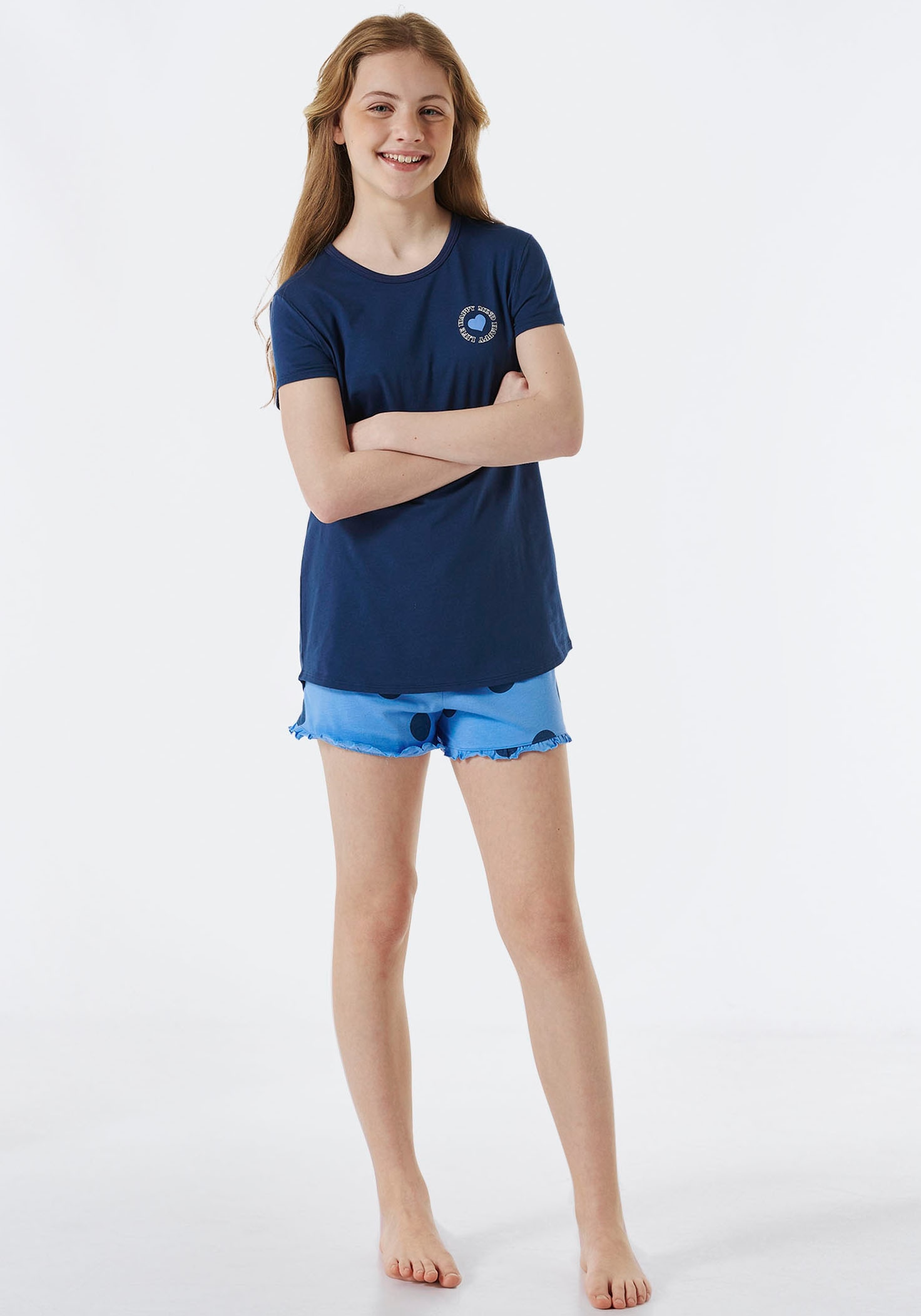Schiesser Pyjama »"Nightwear"«, (2 tlg.), mit geprinterer Shorts und passendem T-Shirt