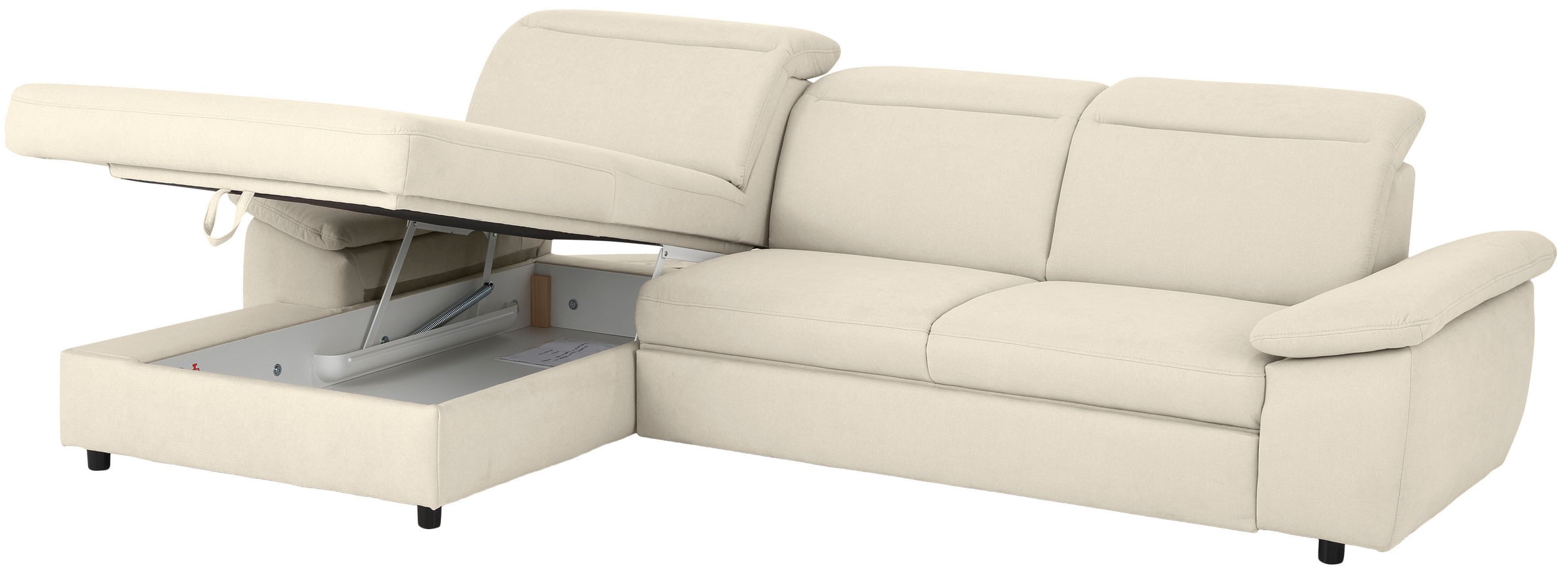 Home affaire Ecksofa »Mauritius L-Form«, mit Kopfteil- und Armlehnverstellung, mit Bettfunktion und Bettkasten