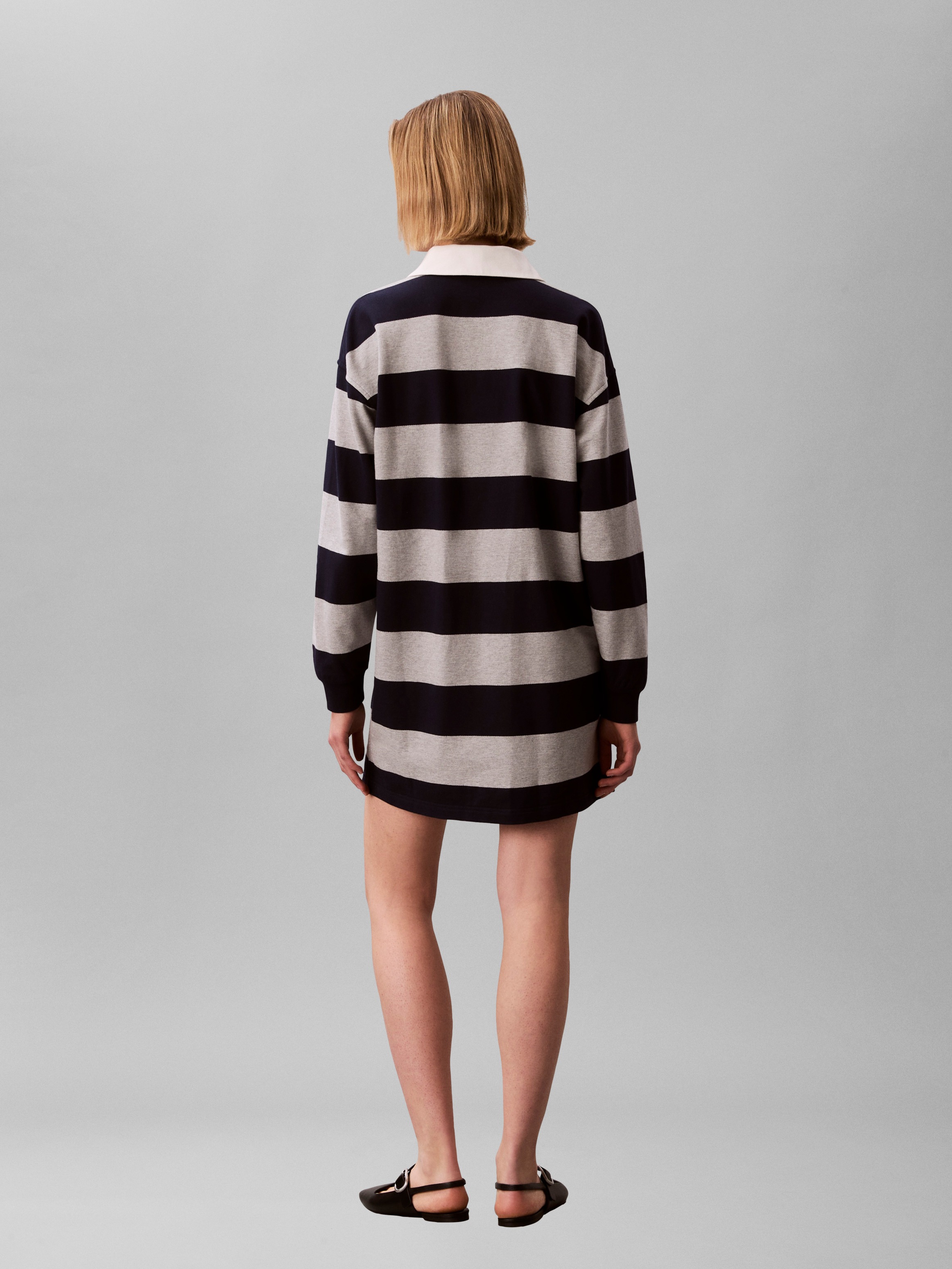Calvin Klein Jeans Robe polo »VARSITY STRIPE MINI POLO« Sans poche coupe régulière avec col polo