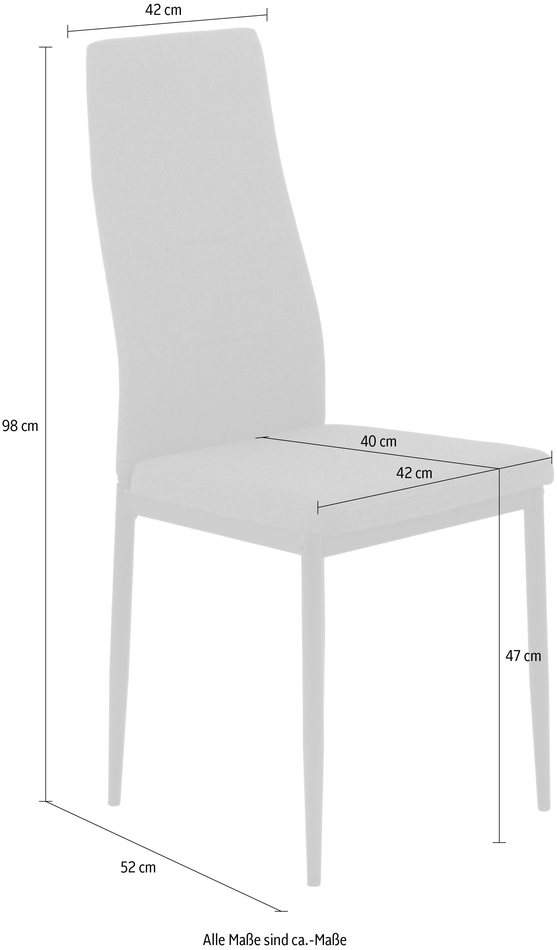 HELA 4-Fussstuhl »SVENNI«, (Set), 4 St., Webstoff, 4-Fuss,Rundrohrgestell,Webstoff,Zertifizierter "Waterfree" Stoff