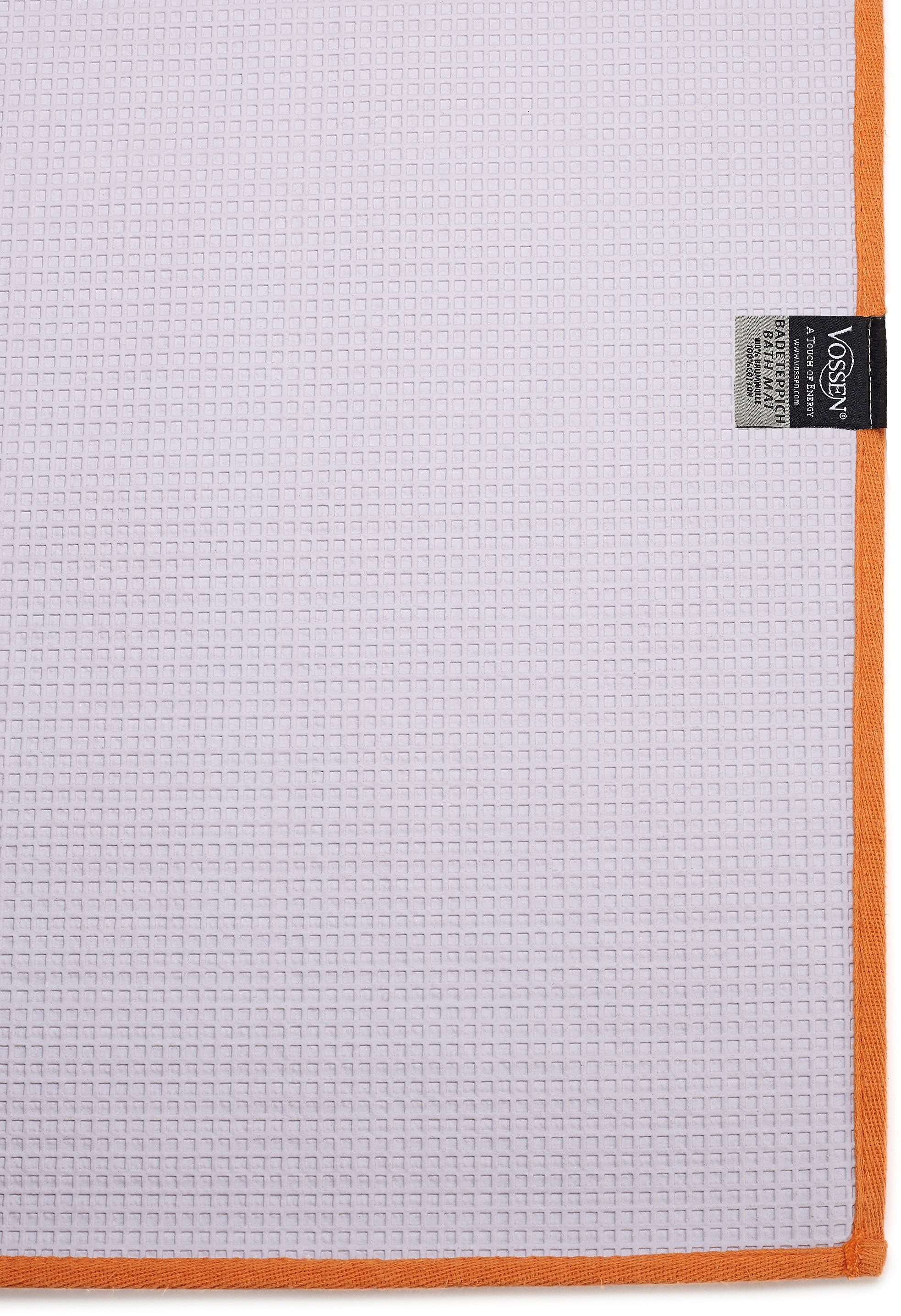 Vossen Badematte »Exclusive«, rutschhemmend beschichtet, fussbodenheizungsgeeignet, Badteppich, Uni-Farben, Karo Muster, Hoch-Tief Effekt, reine Baumwolle