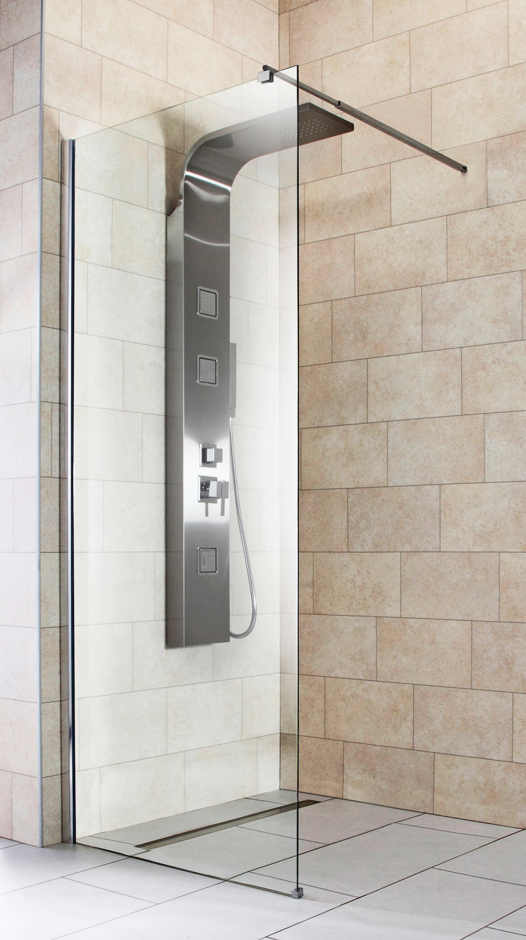 welltime Douche à l'italienne »Tropea light« Inklusive verstellbarem Wandarm