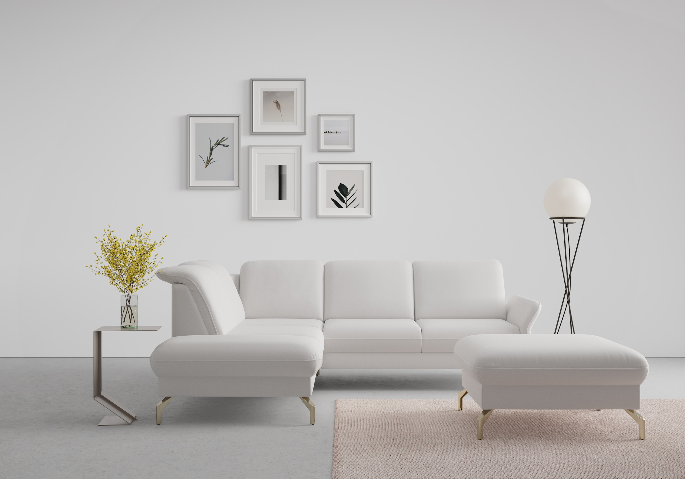 Image of sit&more Ecksofa "Fashion L-Form" wahlweise mit Kopfteilverstellung, Vorziehsitz, motorisch, Nickelfüsse