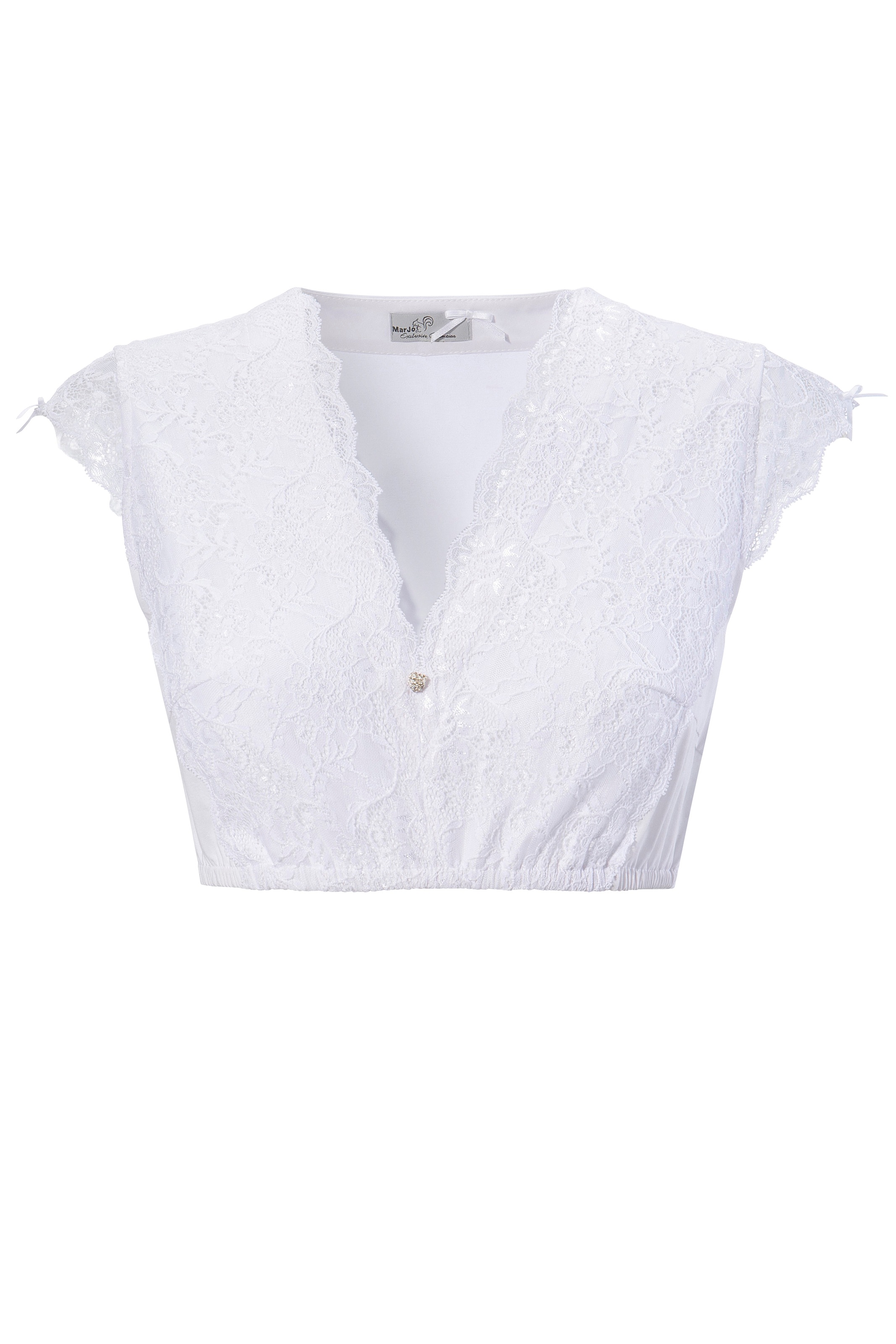 Image of MarJo Dirndlbluse, Damen, mit zierlicher Spitze und Schmuckstein bei Ackermann Versand Schweiz