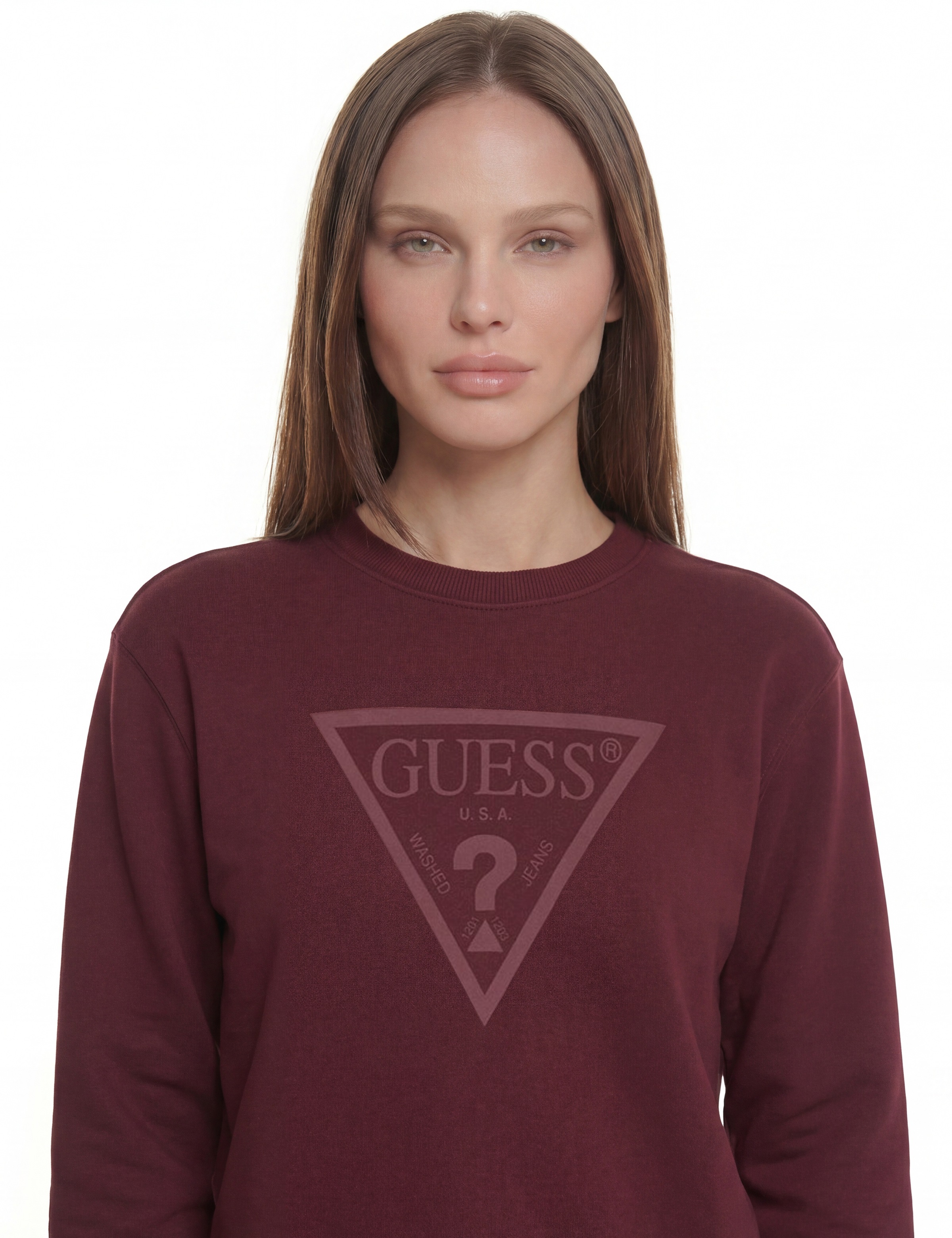 Guess Sweatshirt »NEW CN BASIC TRIANGLE«, mit tonalem Logodruck, Baumwollmix
