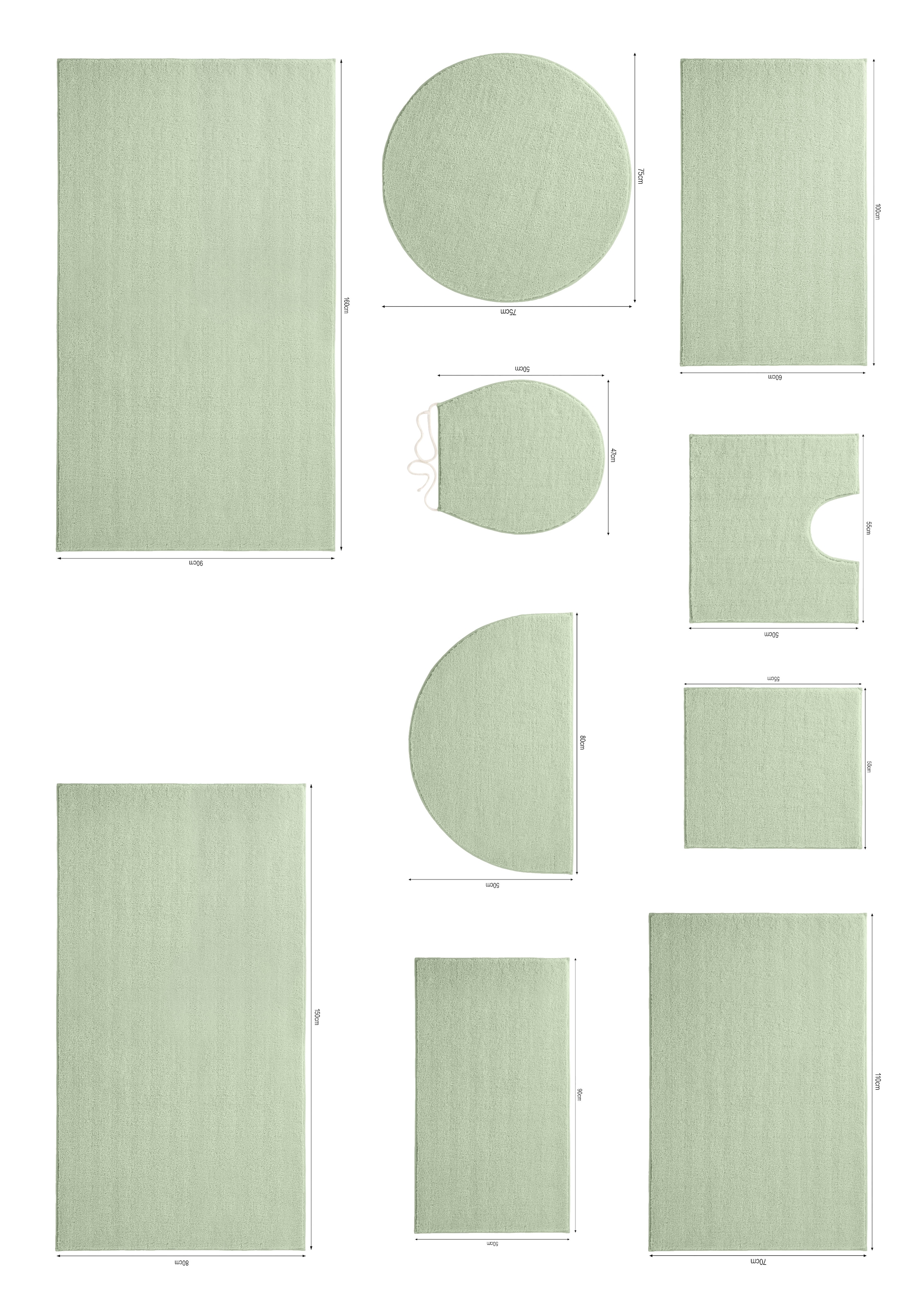 my home Badematte »Vanessa, Badvorleger, Badezimmer Teppich« Höhe 10 mm rutschhemmend beschichtet fussbodenheizungsgeeignet | schnell trocknend | strapazierfähig Badteppich, weiche Haptik, unifarben