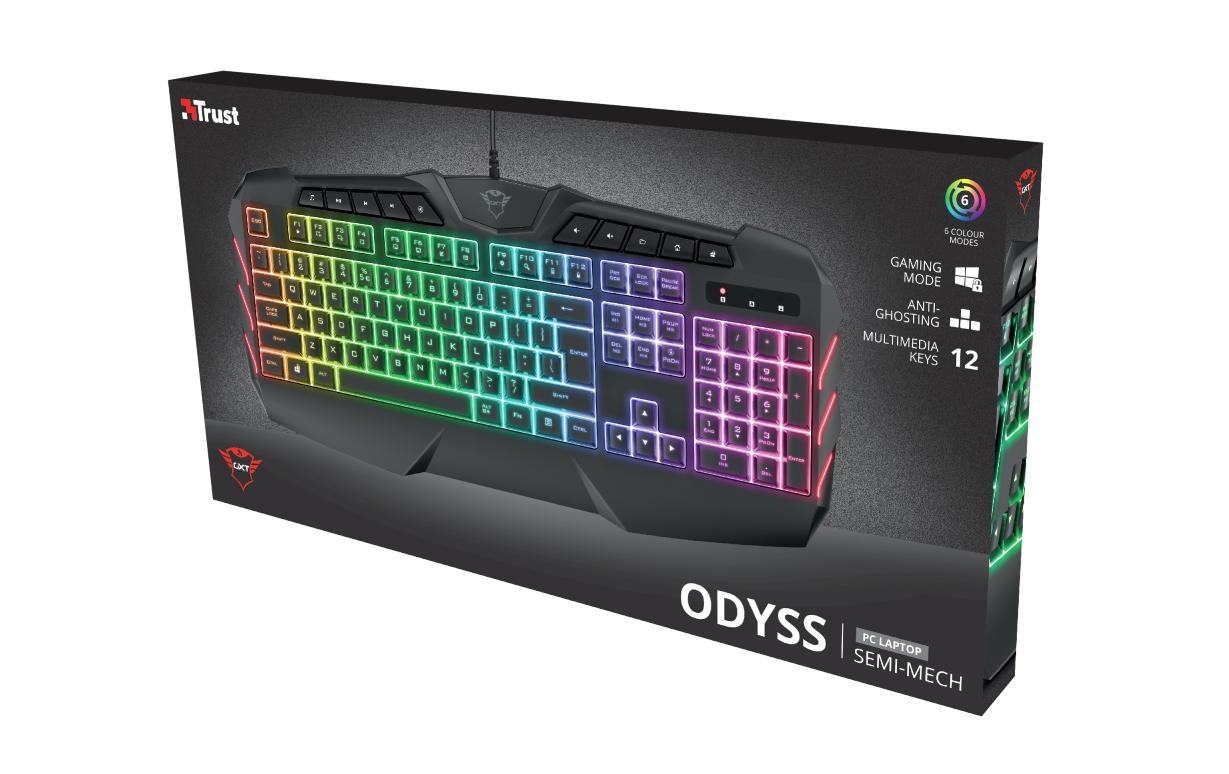 Trust Gaming-Tastatur »GXT 881 ODYSS QWERTZ (CH) Layout«, (Ziffernblock)