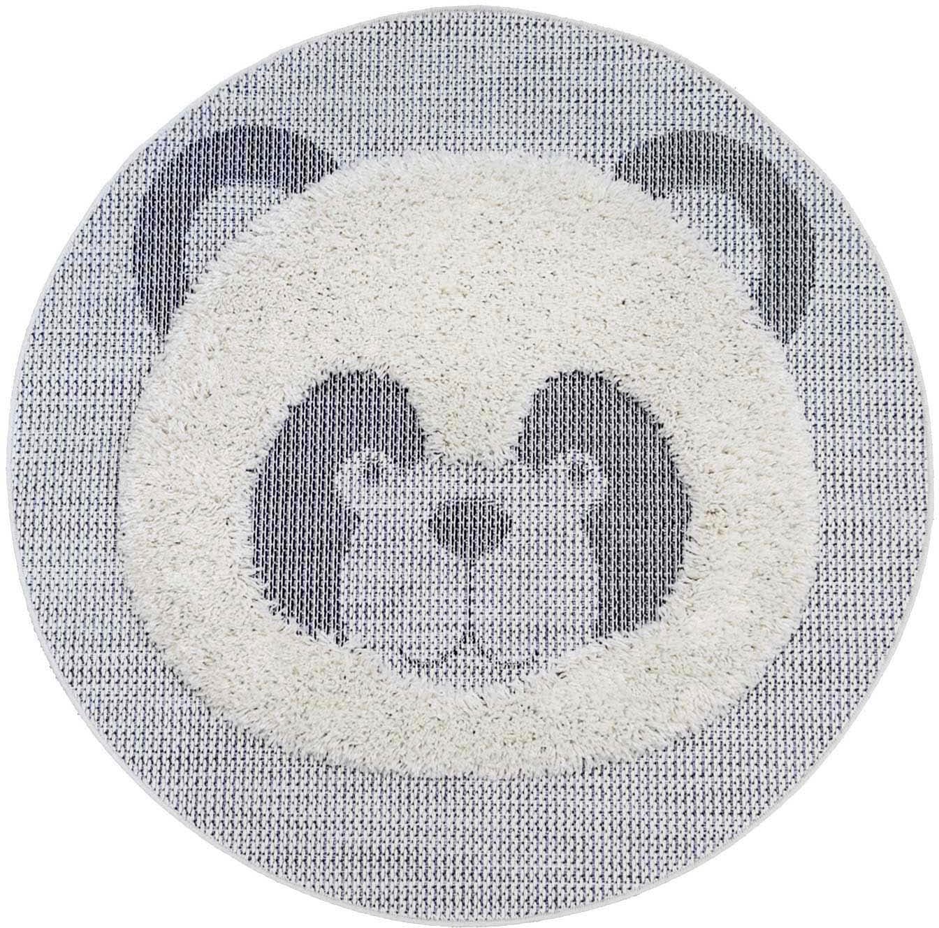 Kinderteppich »NAVAJO - Panda«, rund, Hoch-Tief-Effekt, Motiv Panda, Kinderzimmer