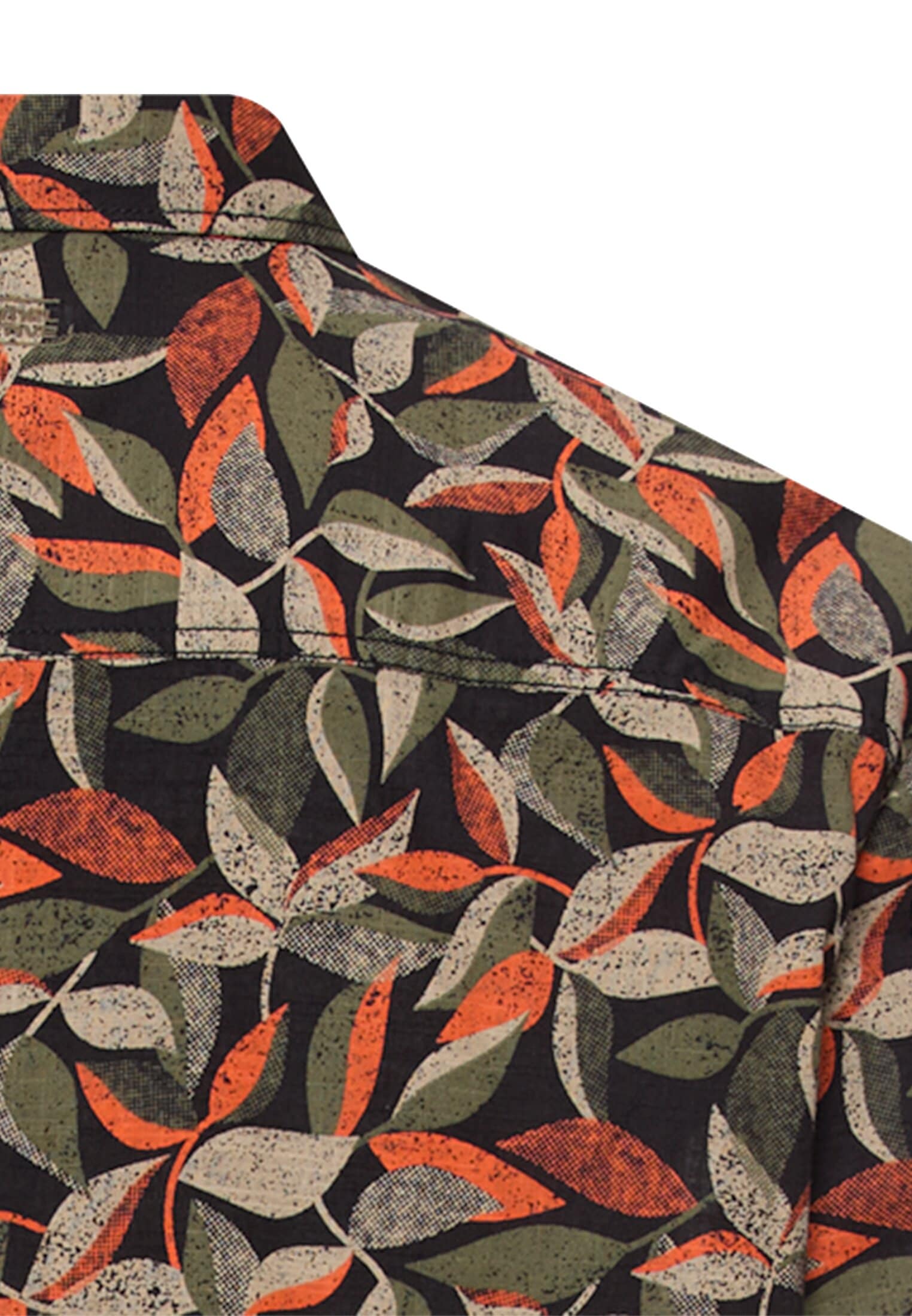 camel active Kurzarmhemd mit floralem Muster und Button-Down-Kragen