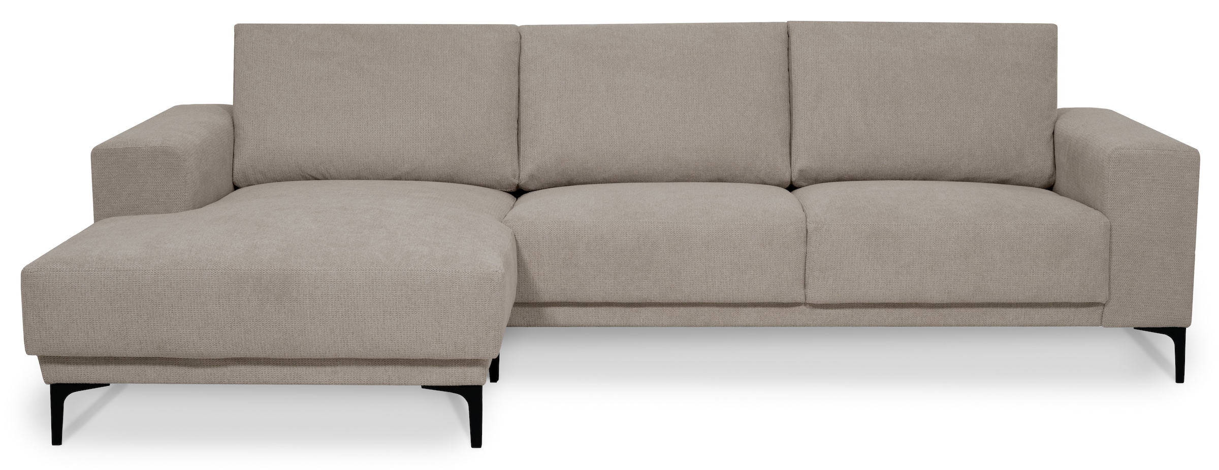 Places of Style Ecksofa »Xander, L-Form,«, Breite 280 cm, Soft-Touch Chenille, schwarze Metallfüsse