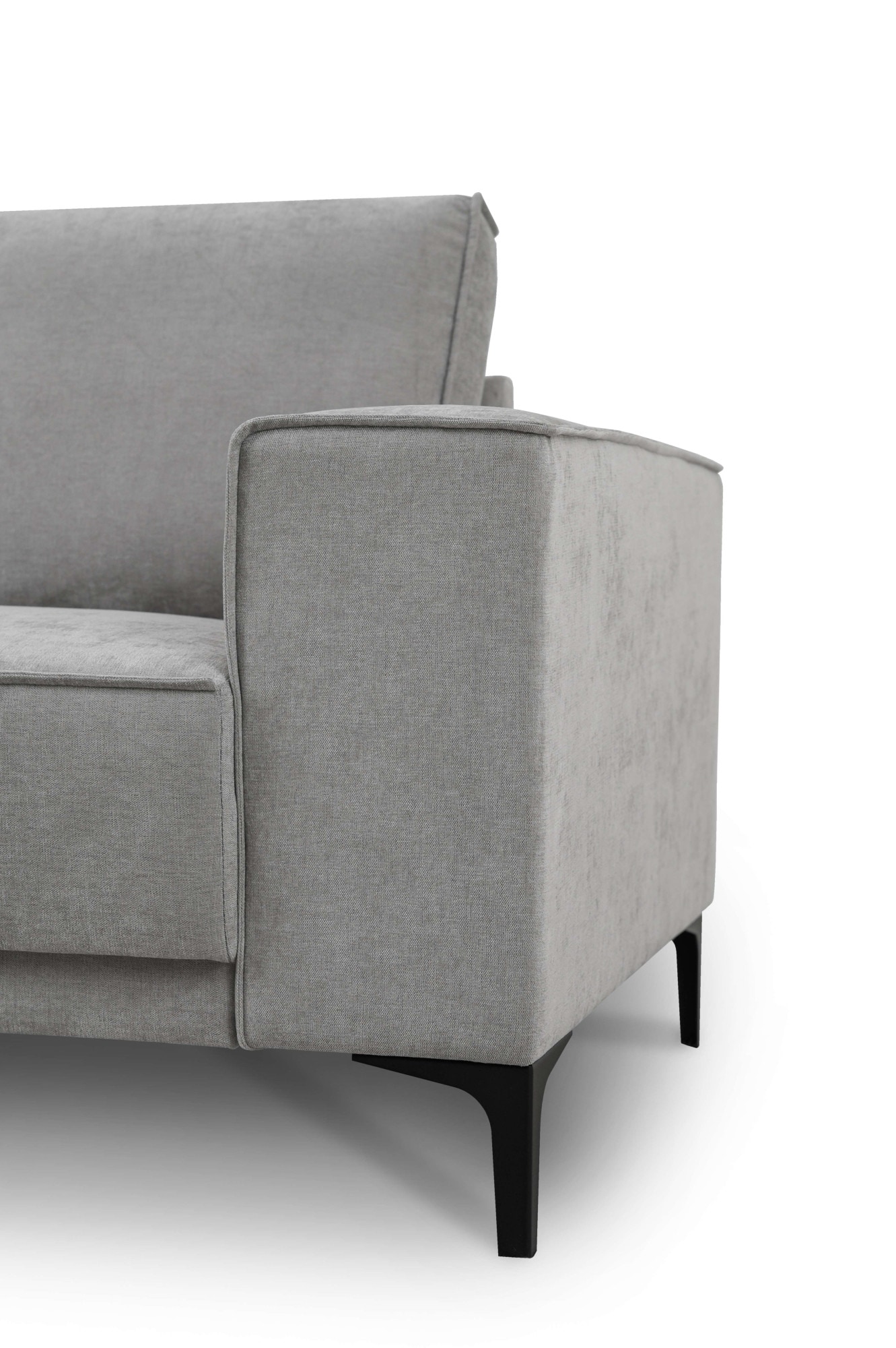 Places of Style 2-Sitzer »Kompaktsofa Oland, Struktur, Flachgewebe, Luxus-Microfaser, Boucle«, 164 cm, Wellenunterfederung, Skandi-Design, Metallfüsse
