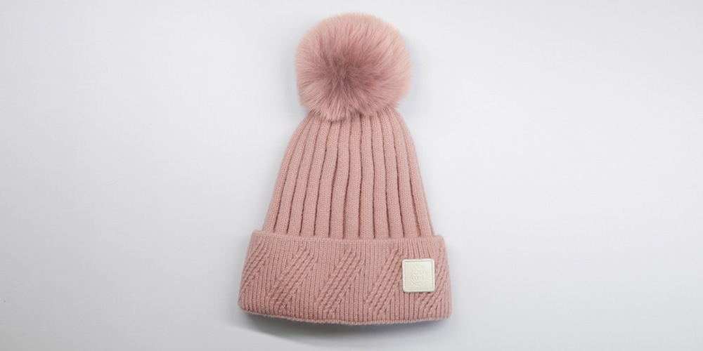 chillouts Bonnet à pompon elastisch, Formbeständig, gefüttert, mit breitem Umschlag