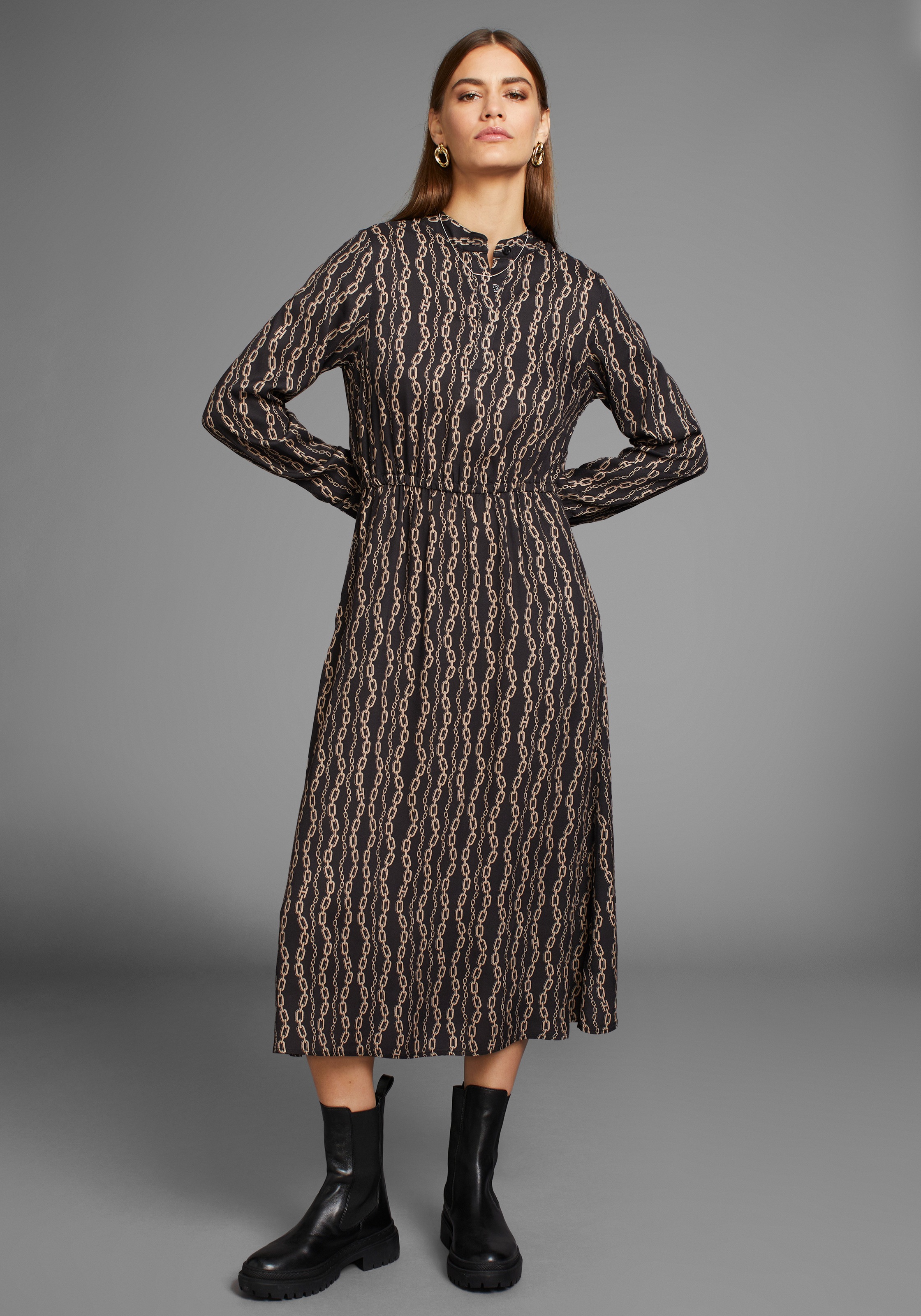 HECHTER PARIS Midikleid, mit modischem Allover-Print