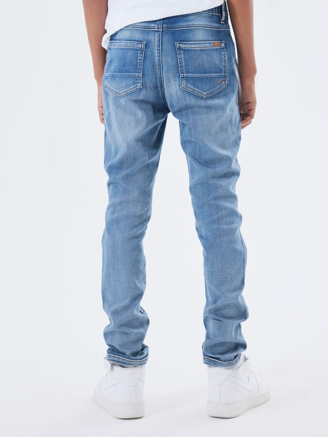 Image of Name It Schlupfjeans "NKMROBIN DNMTHAYER SWE" lässig geschnitten, Denim, Abriebeffekte, angesetztes Bündchen