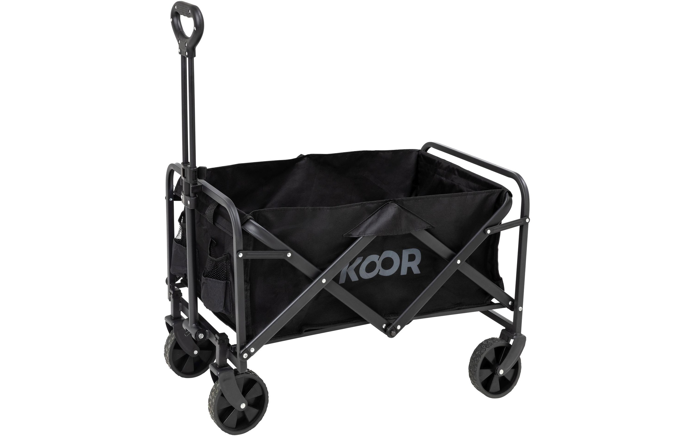 Koor, KOOR Bollerwagen »Tralle« Bollerwagen fürs Camping, Einkaufen oder die Gartenarbeit, schwarz, Polyester